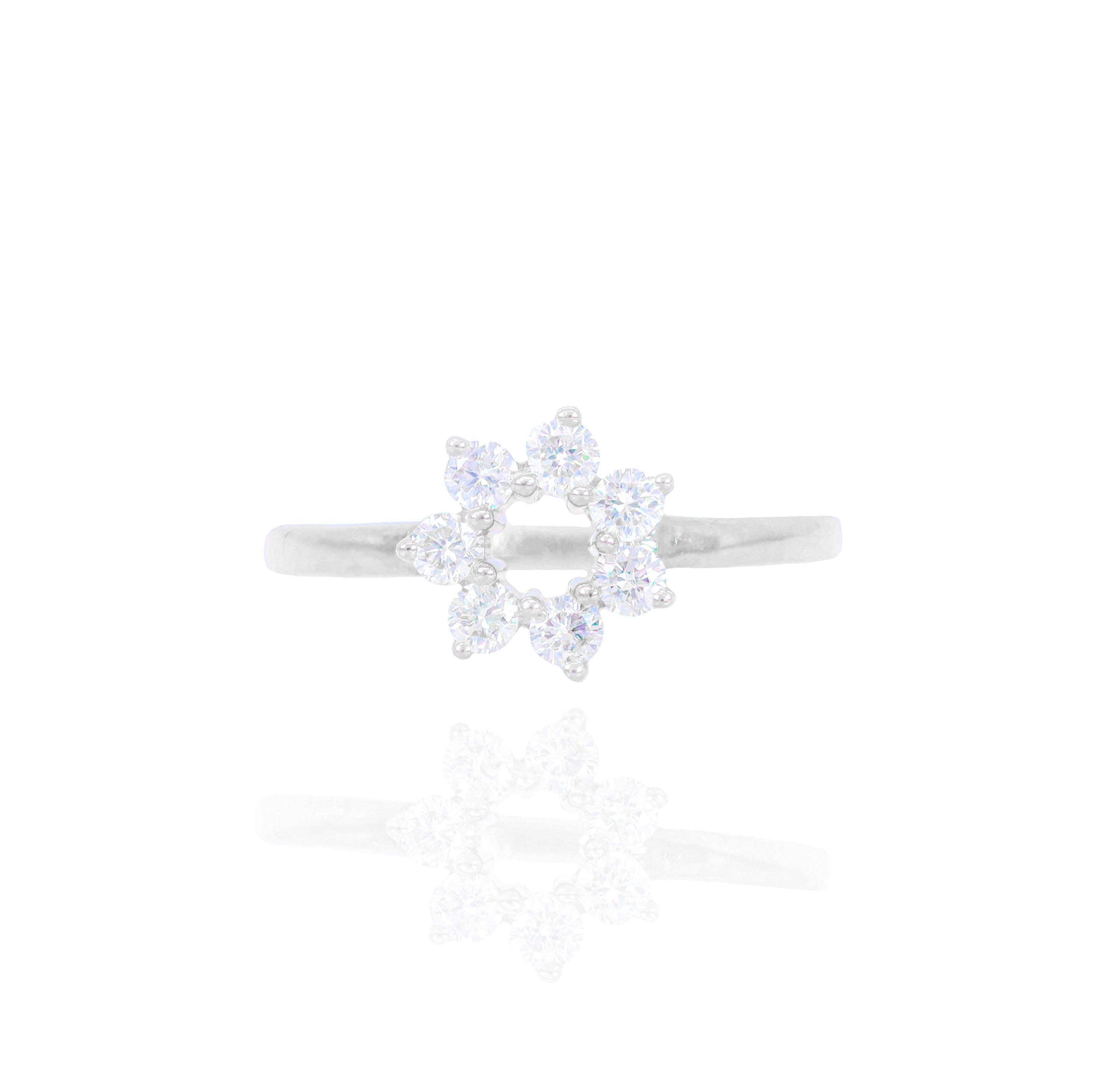 Open Flower Diamond Ring