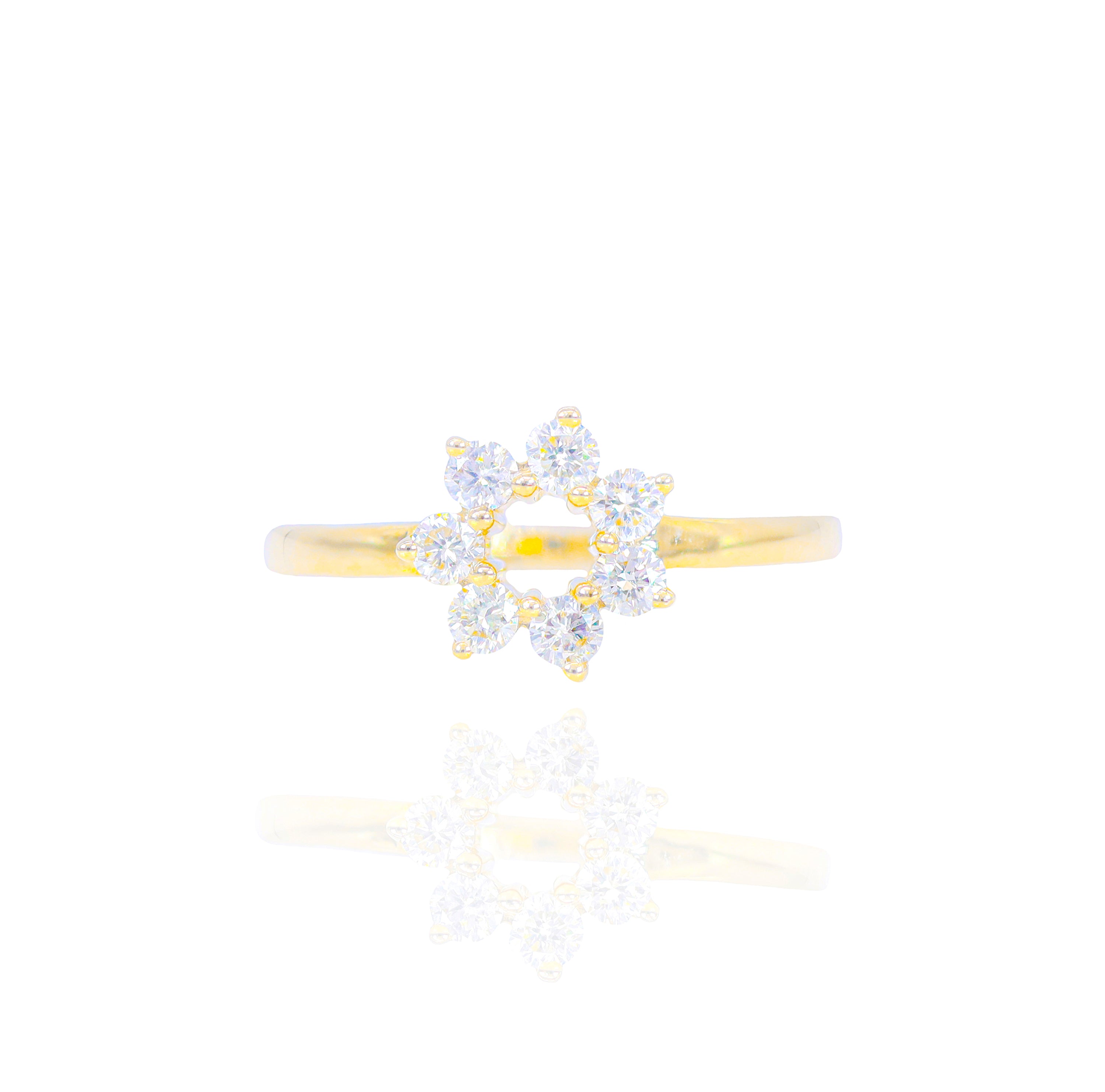 Open Flower Diamond Ring