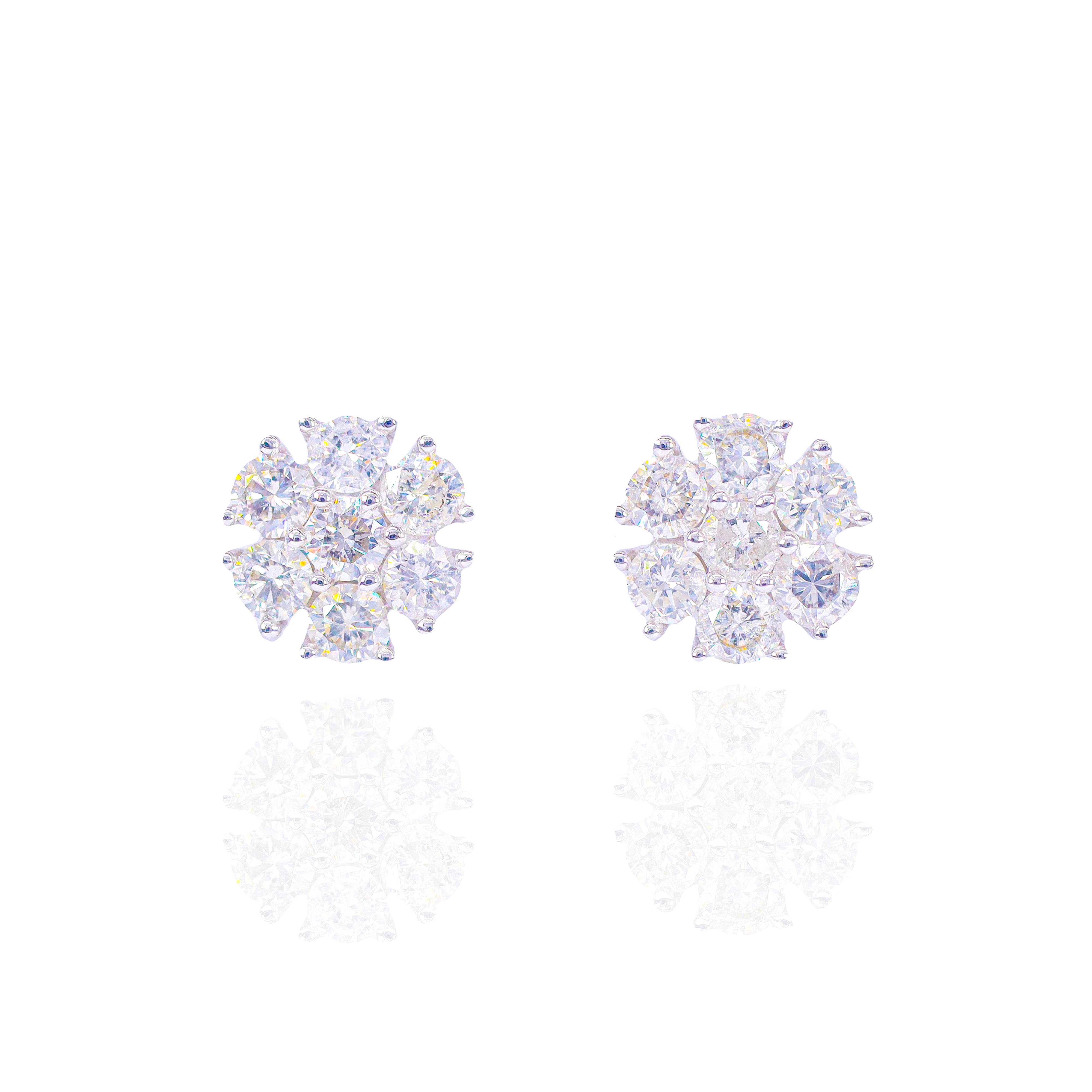 Open Flower Diamond Earrings