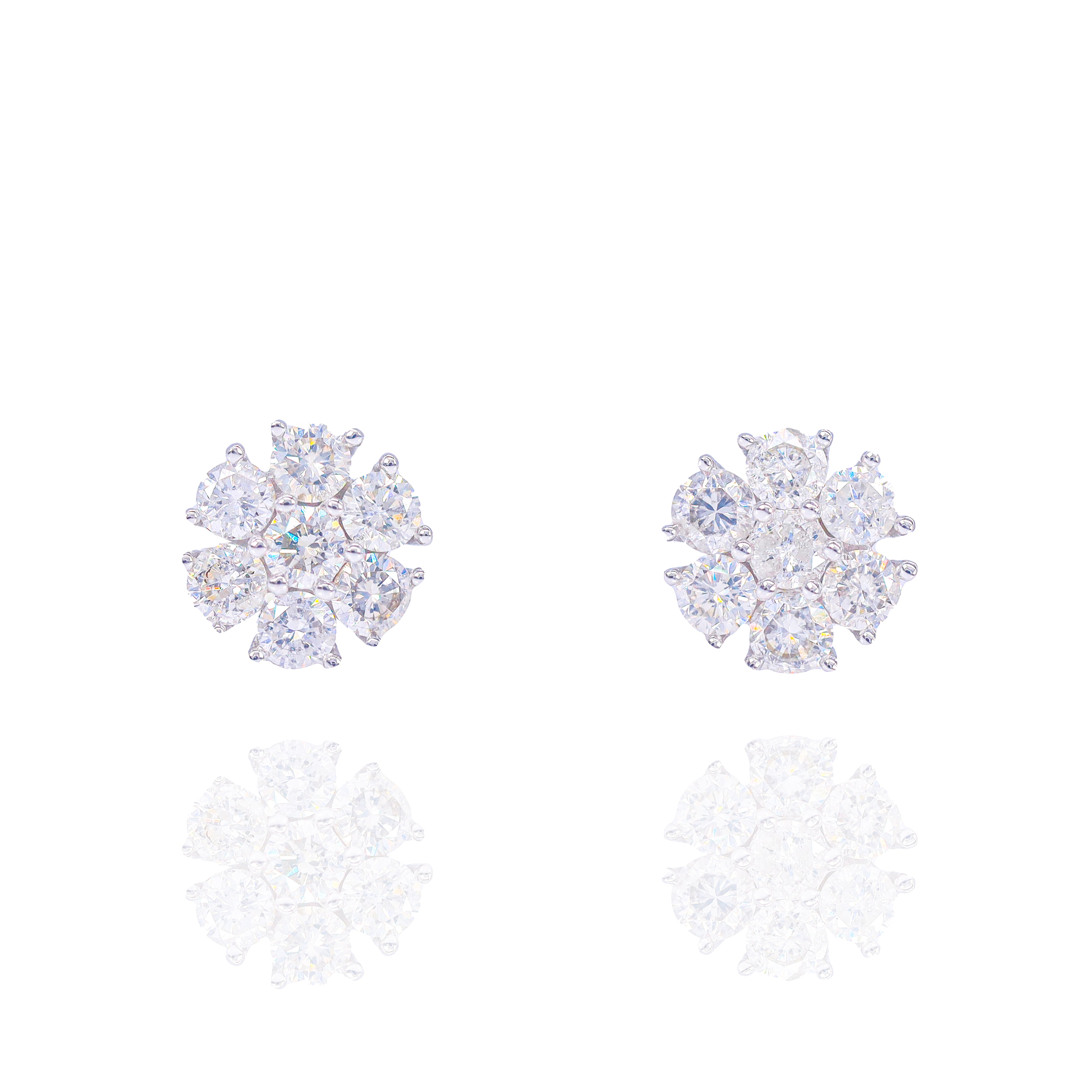 Open Flower Diamond Earrings