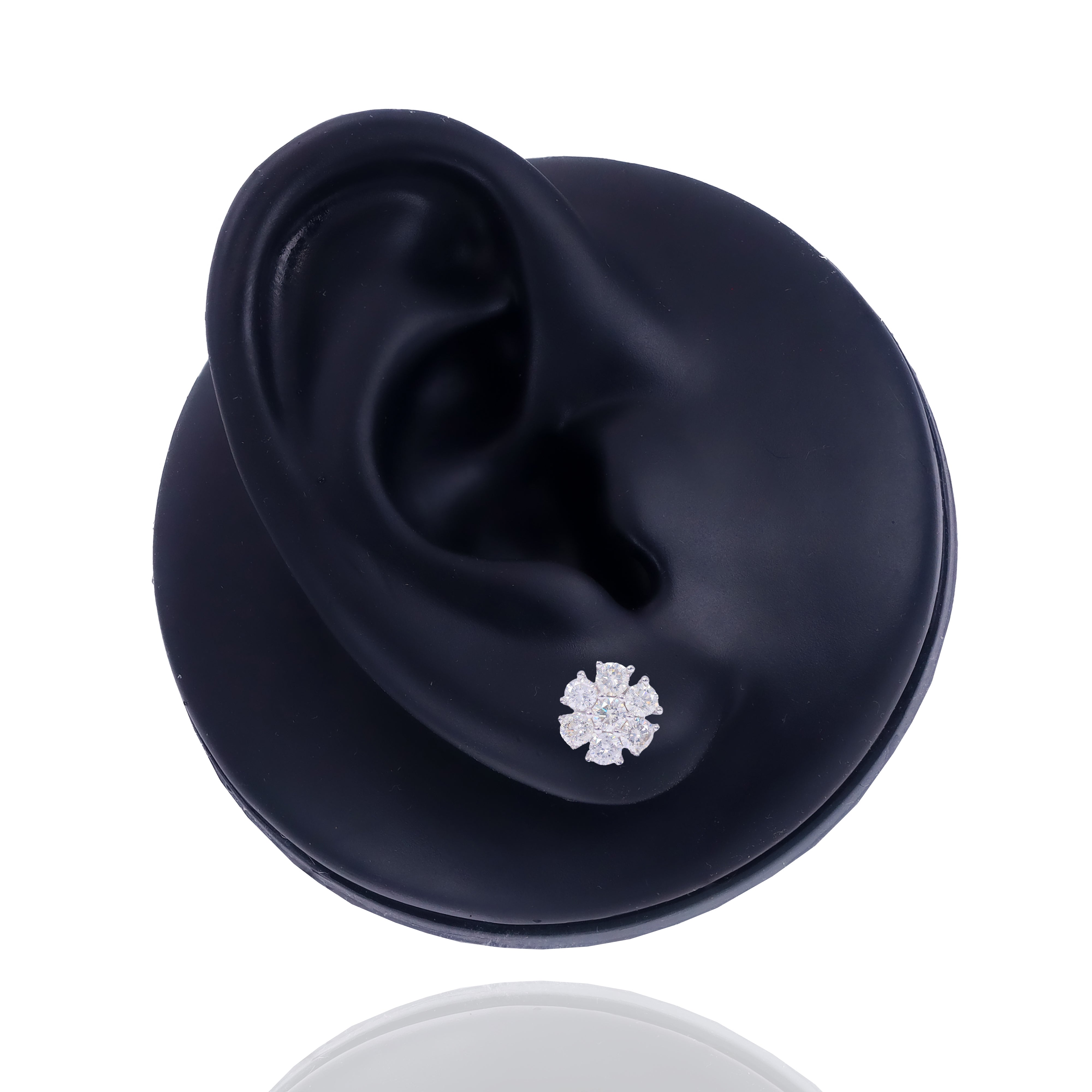 Open Flower Diamond Earrings