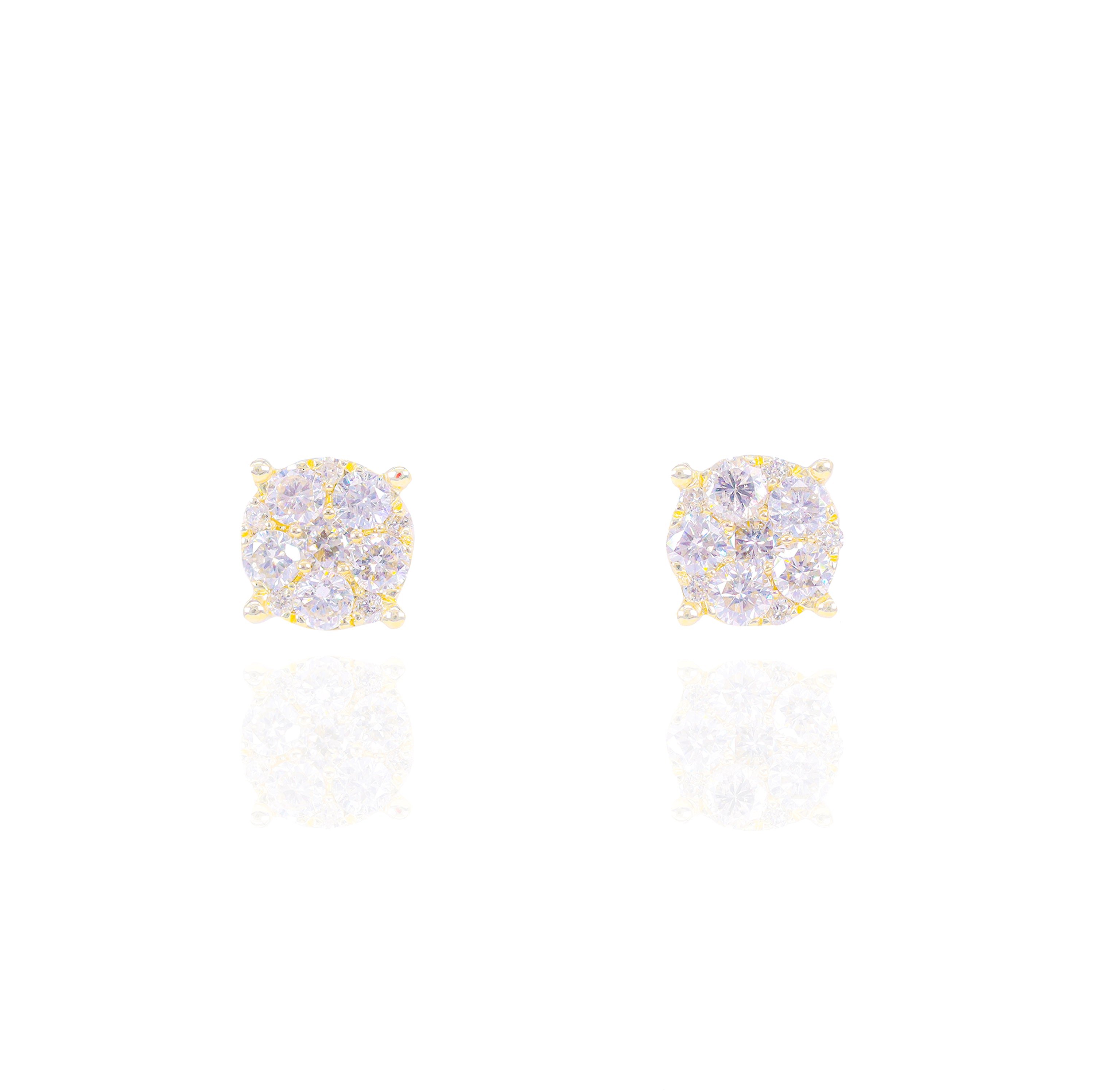 Prong Set Cluster Diamond Earrings