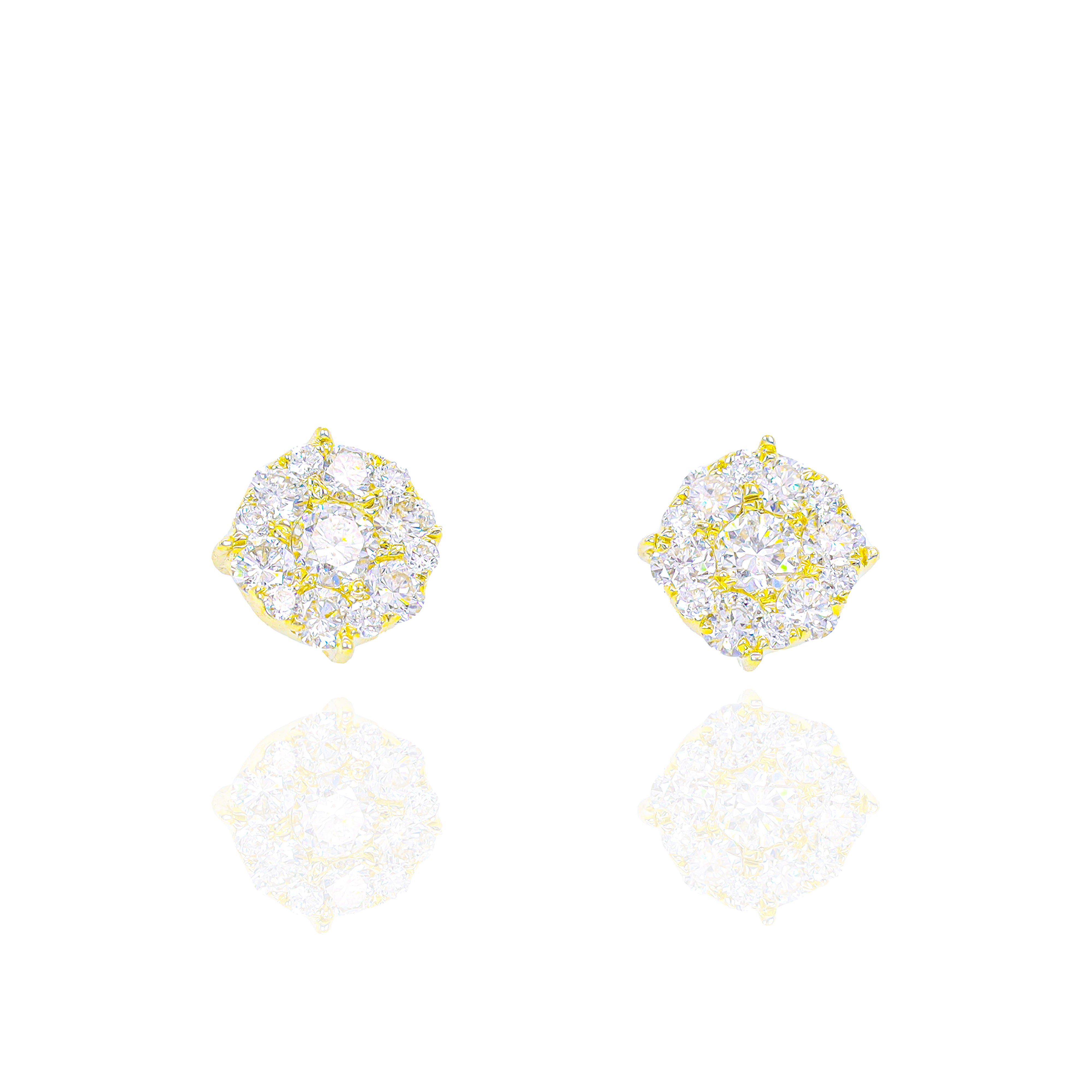 1/2 Carat Cluster Prong Diamond Earrings