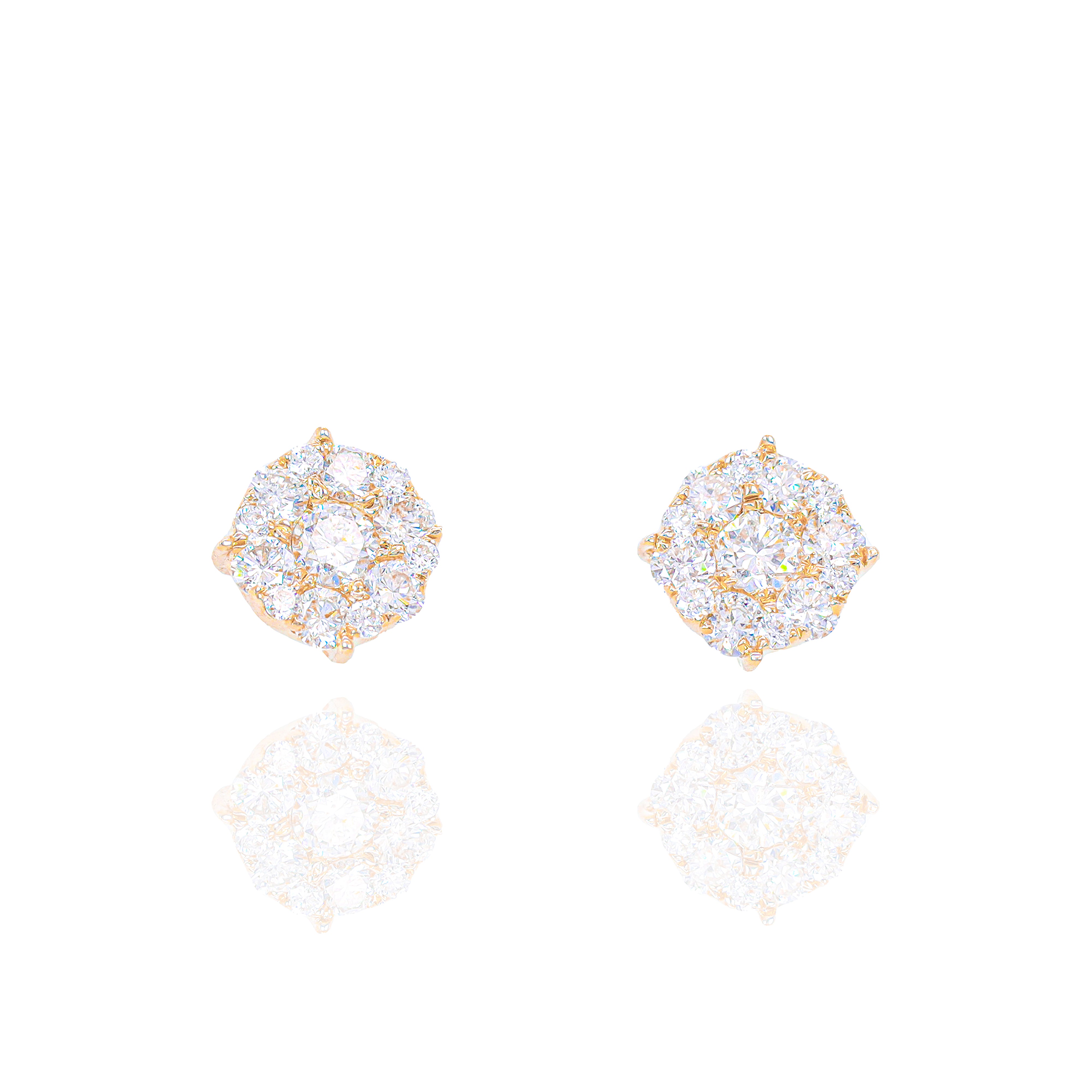 1/2 Carat Cluster Prong Diamond Earrings