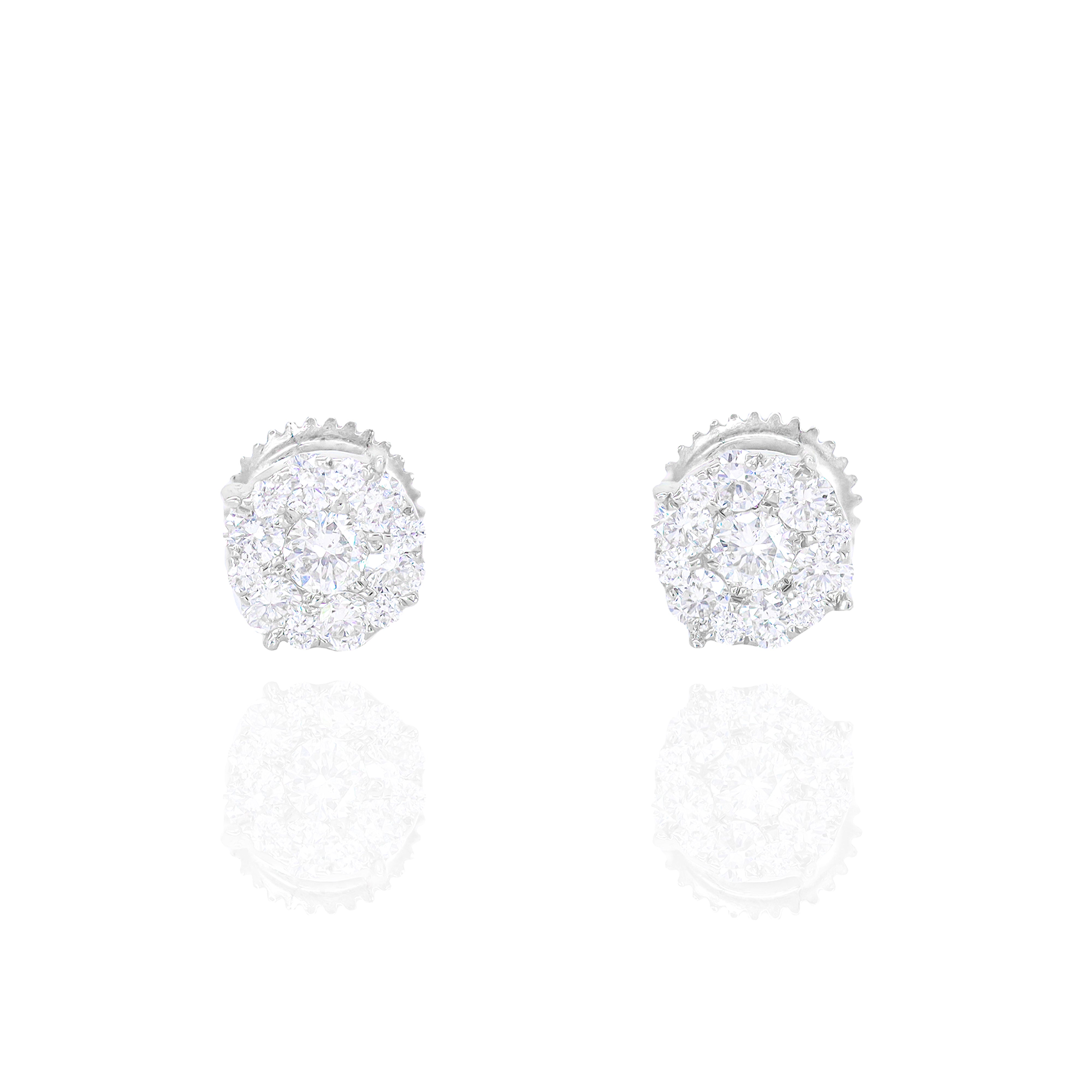 1/2 Carat Cluster Prong Diamond Earrings