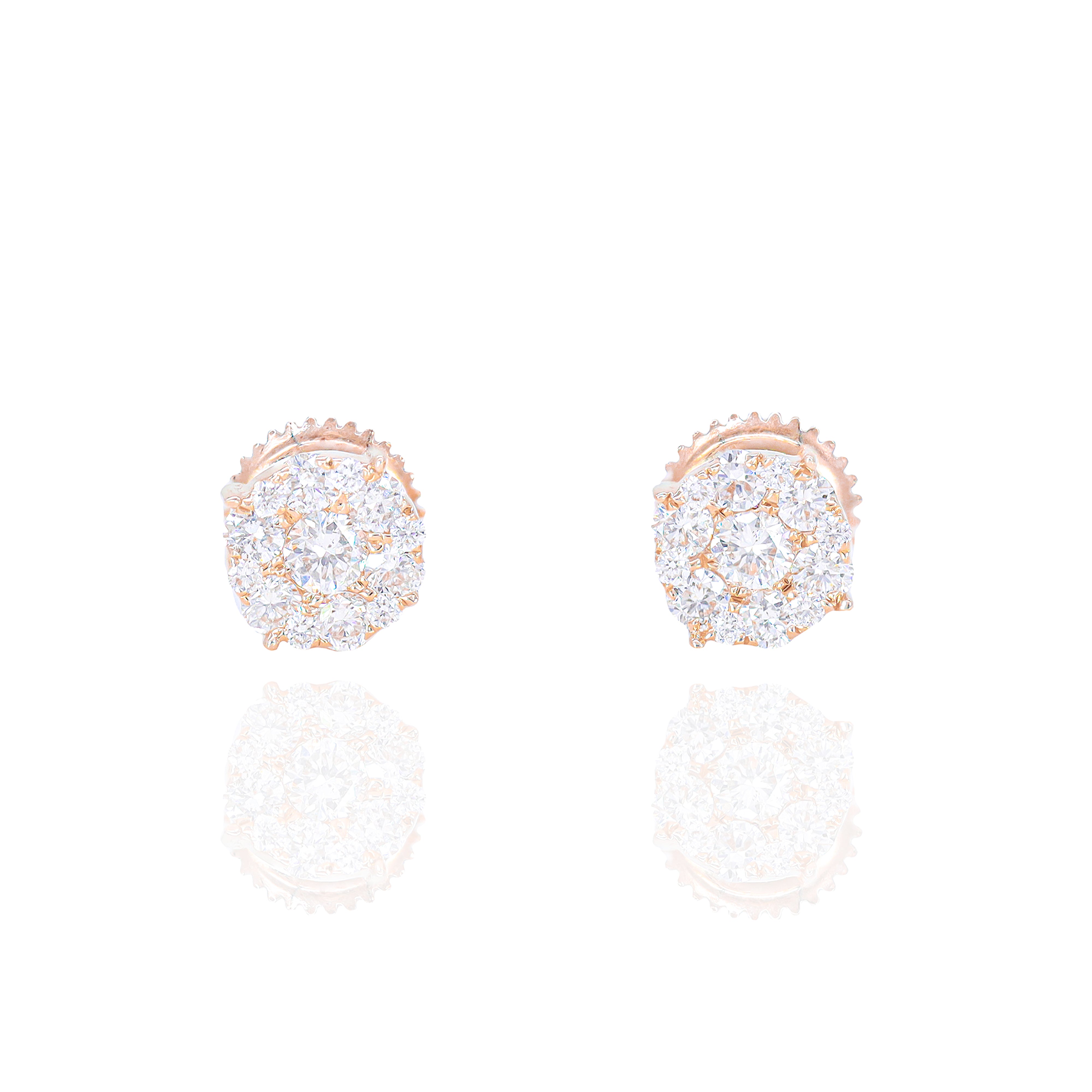 1/2 Carat Cluster Prong Diamond Earrings