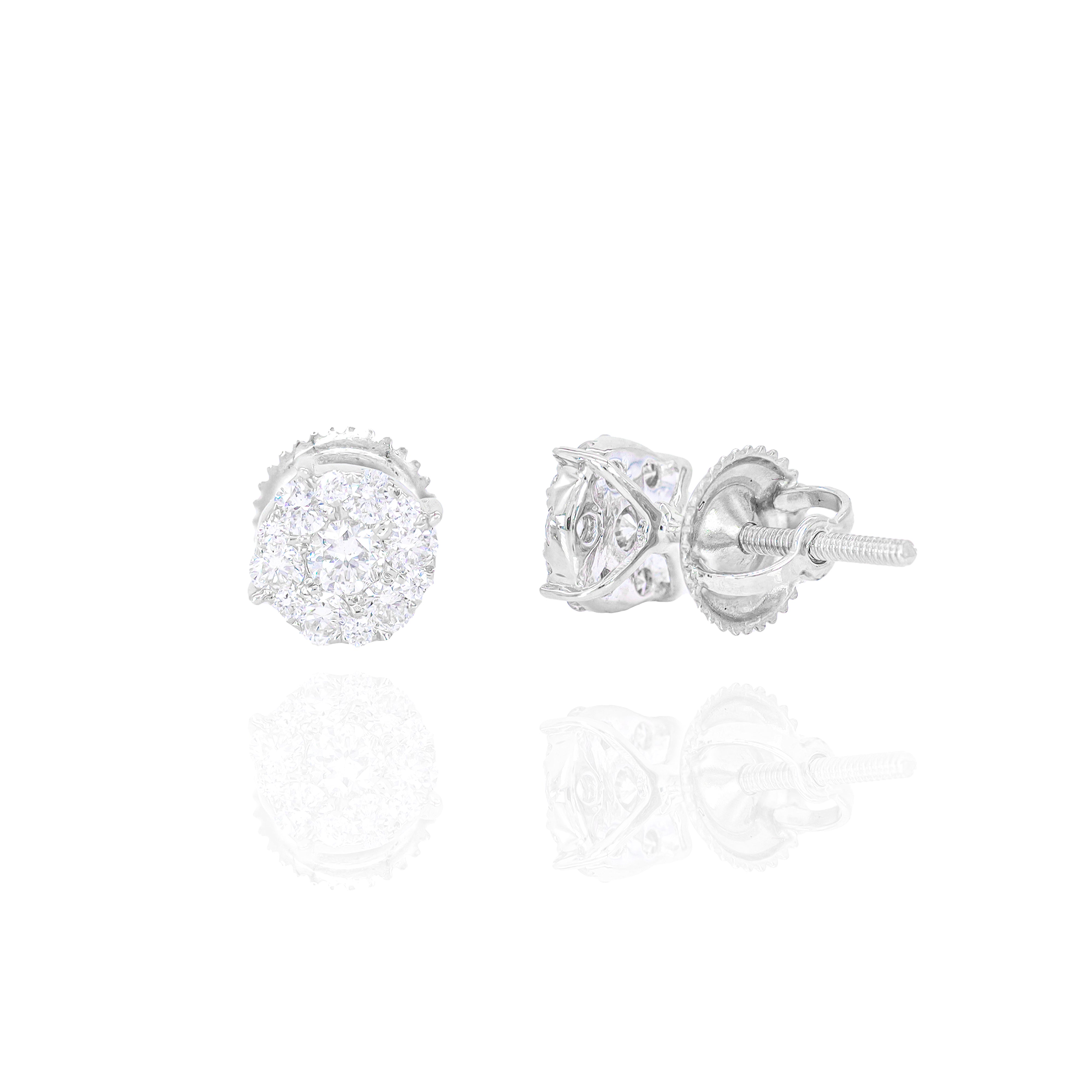1/2 Carat Cluster Prong Diamond Earrings