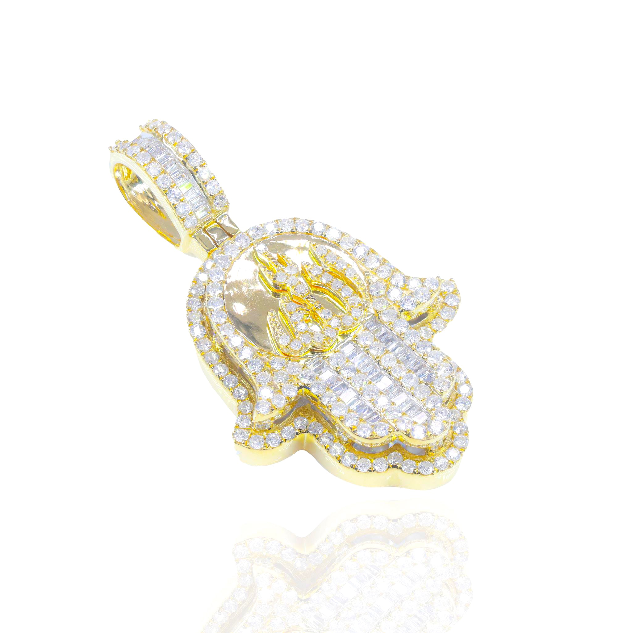 Hamza Hand with Allah Diamond Pendant