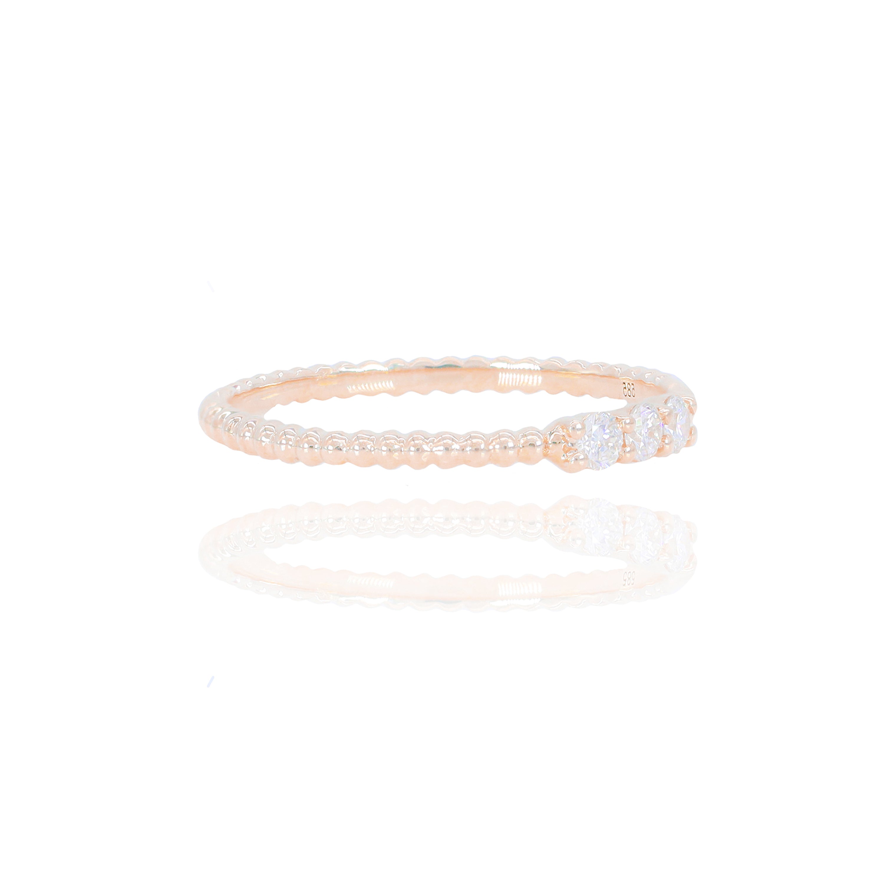 3-Stone Rounded Edge Style Diamond Ring