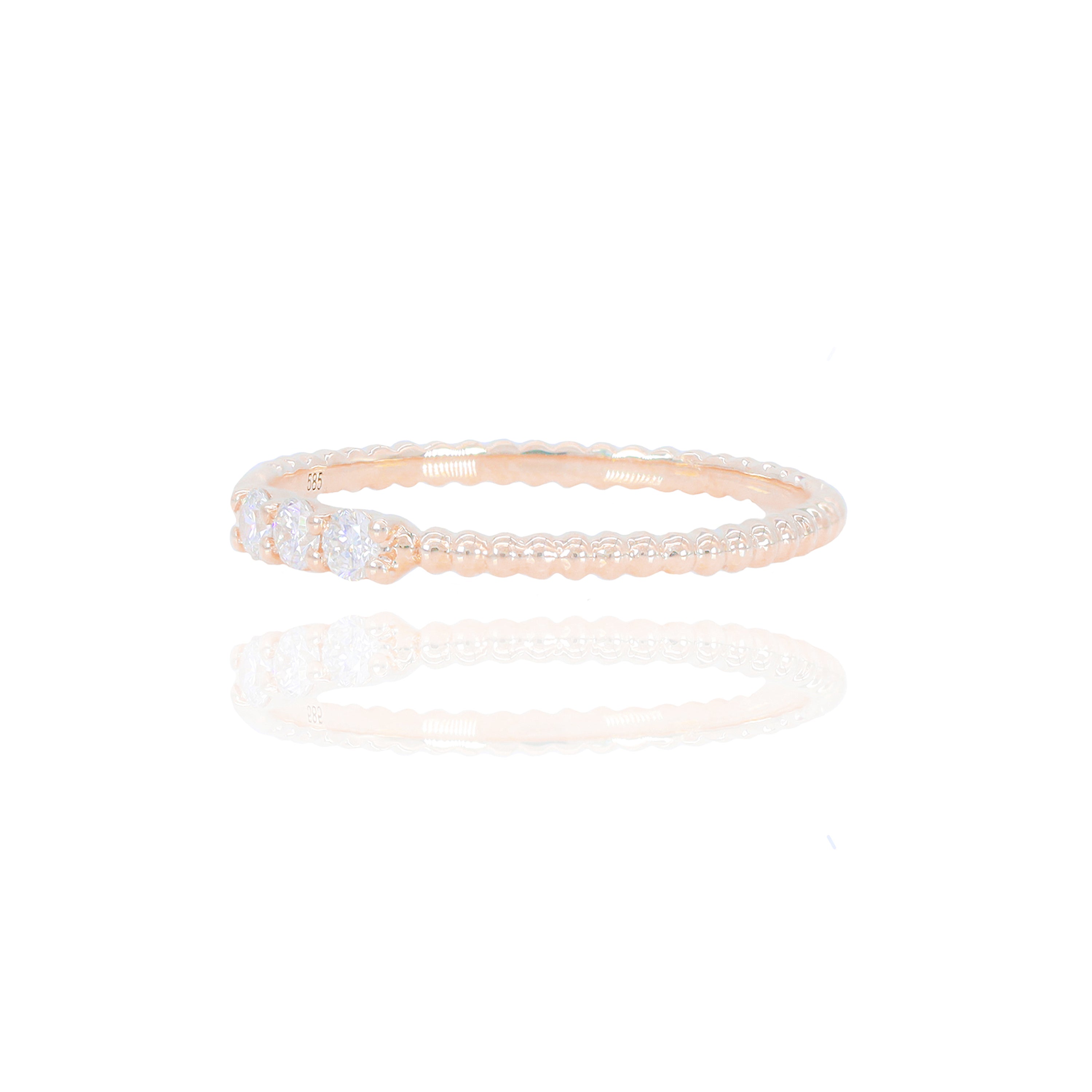 3-Stone Rounded Edge Style Diamond Ring