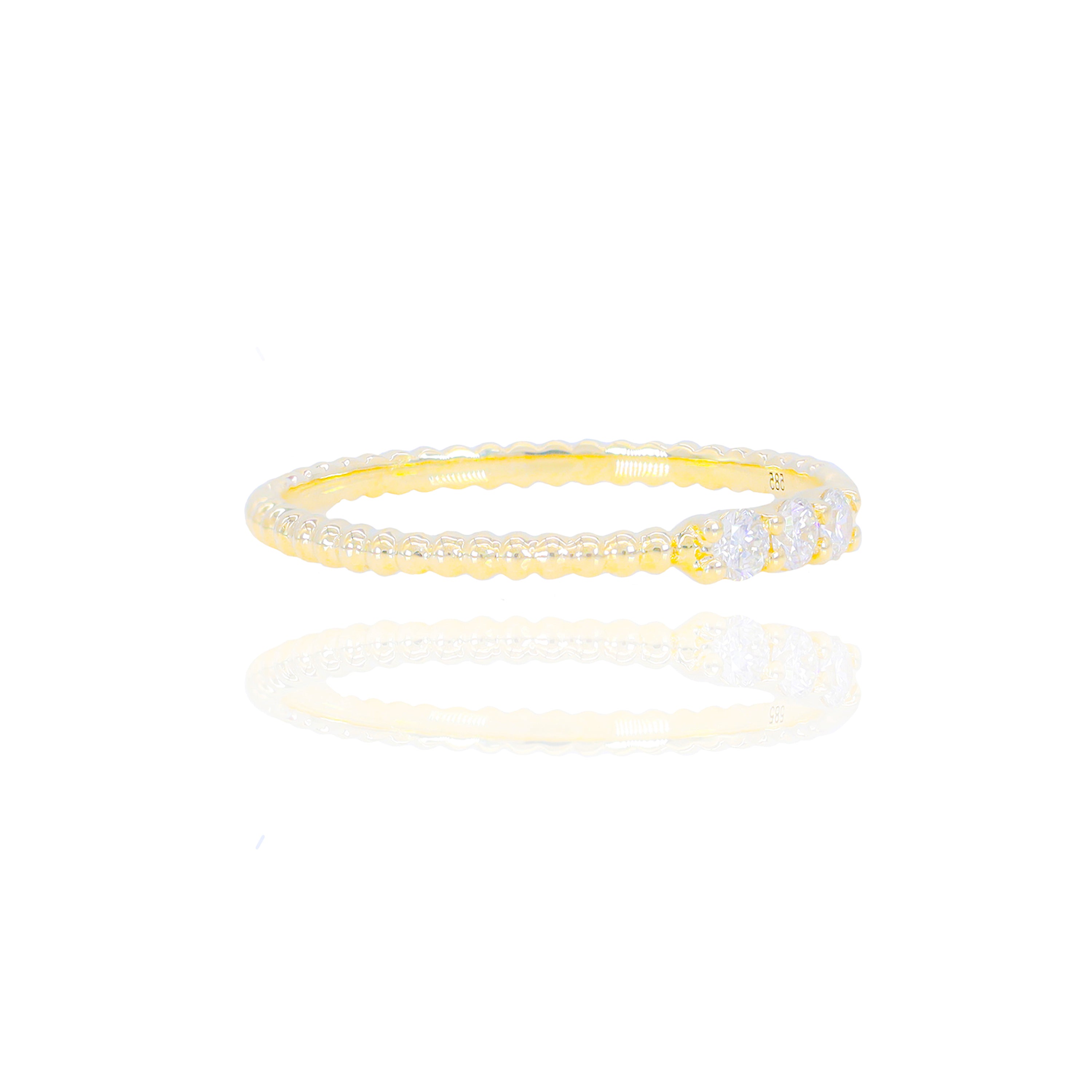 3-Stone Rounded Edge Style Diamond Ring