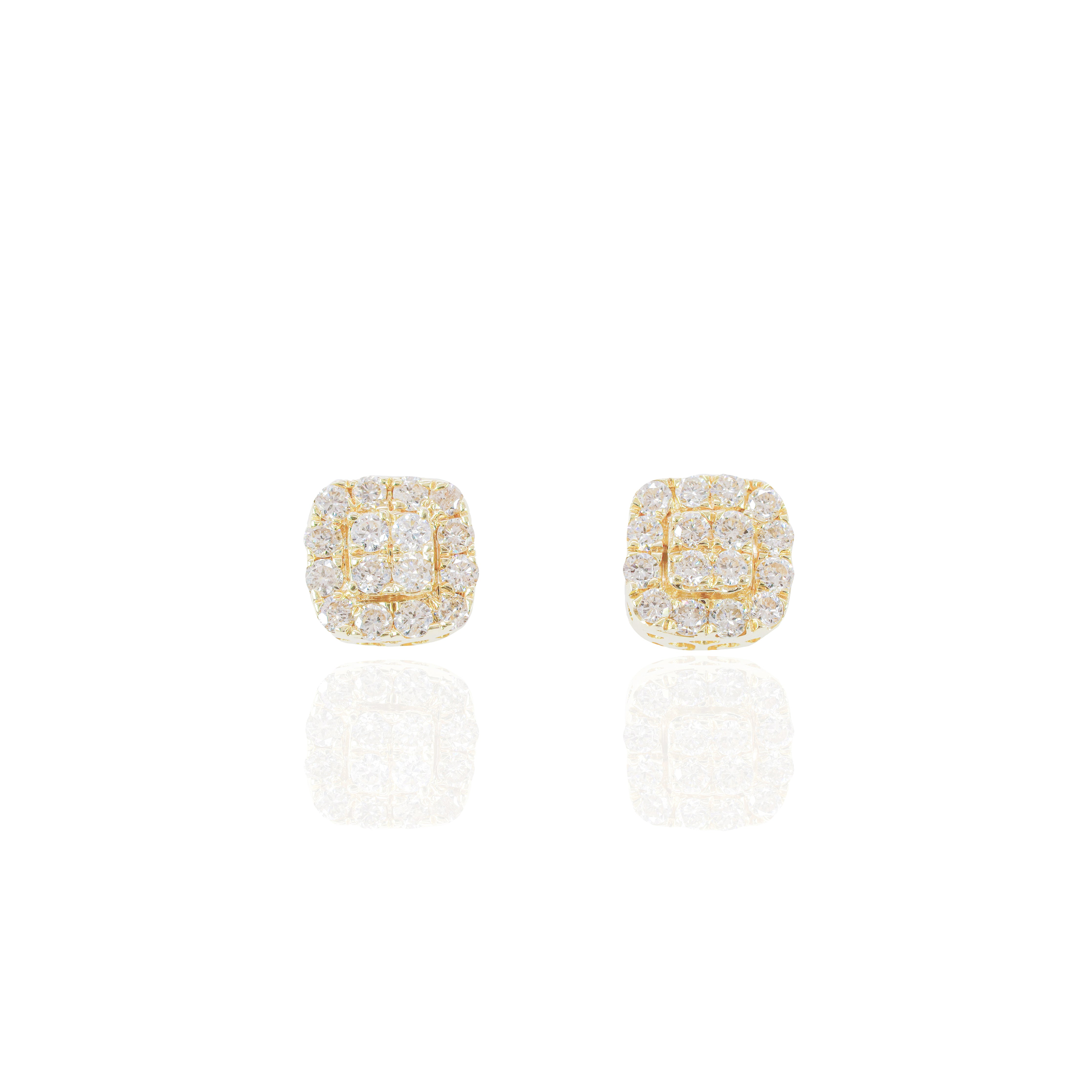 Diamond Border Square Earrings