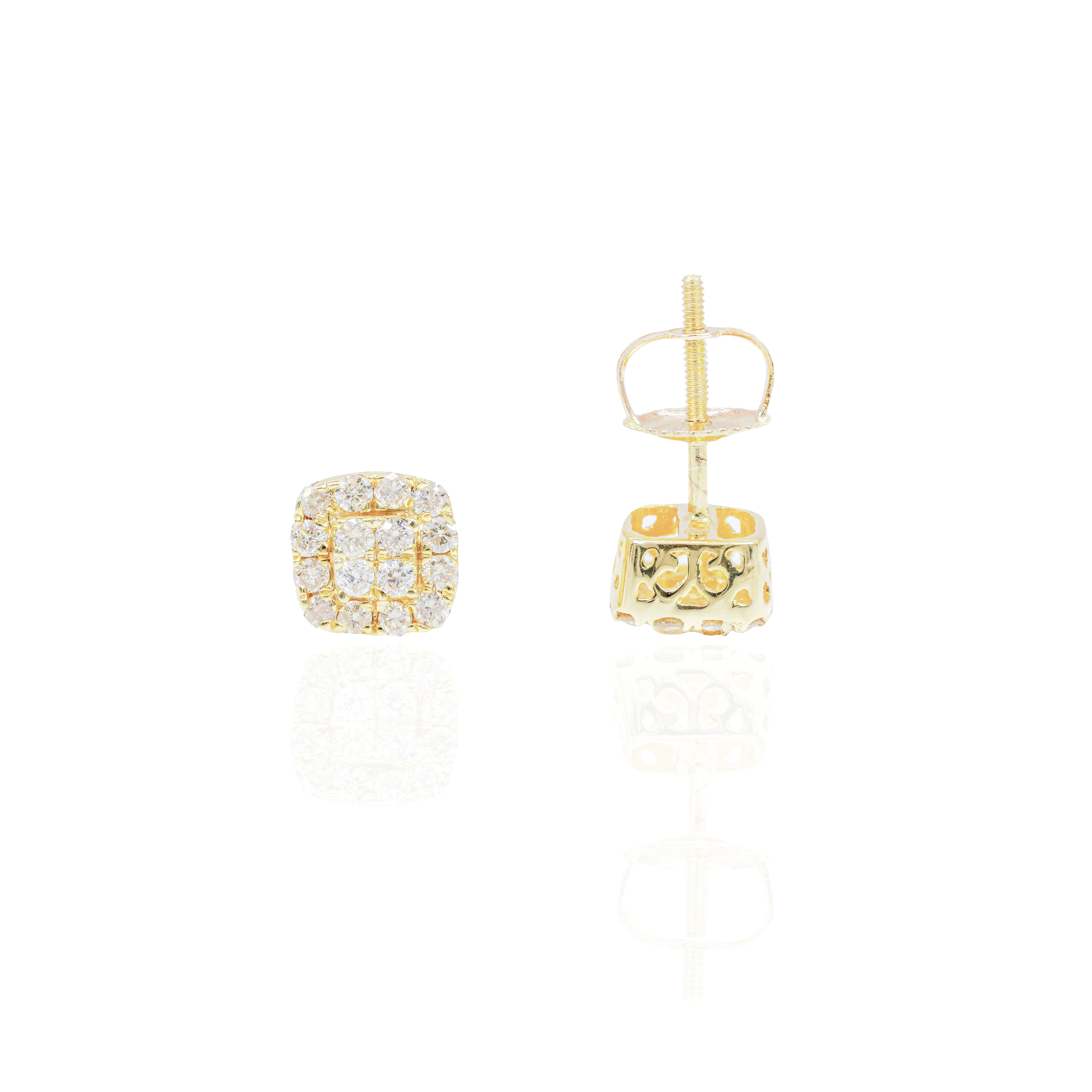 Diamond Border Square Earrings