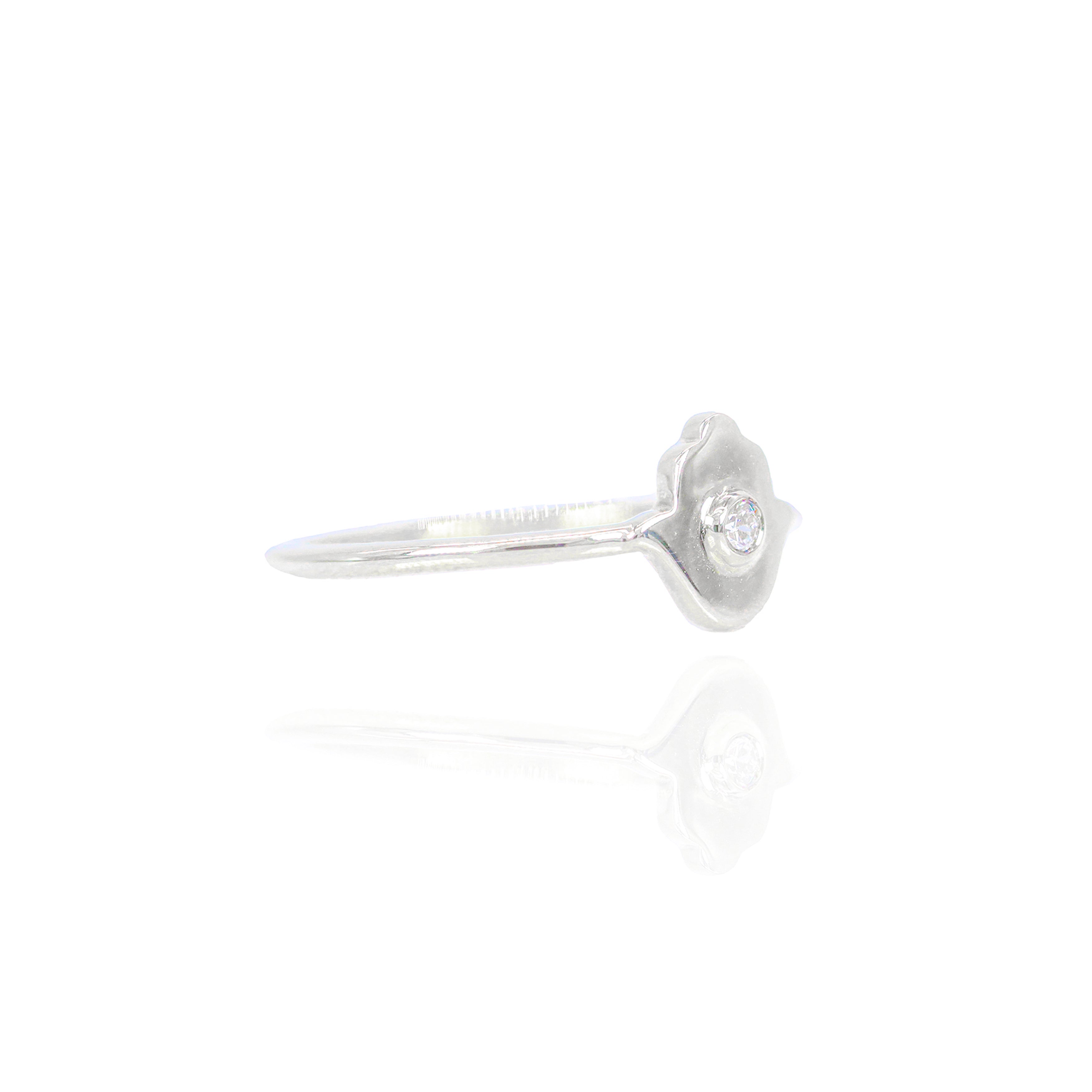 Gold Hamza Hand Diamond Ring