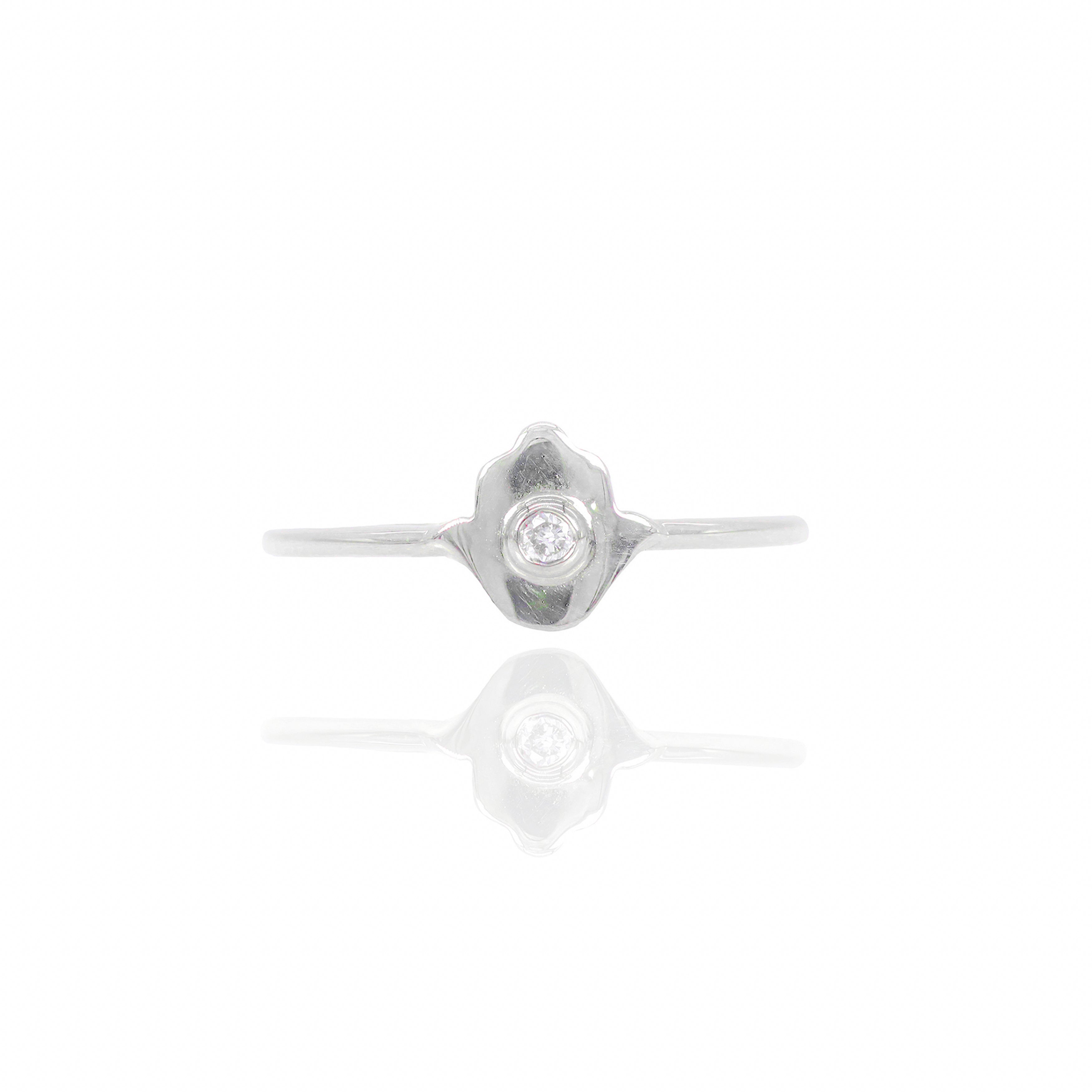 Gold Hamza Hand Diamond Ring