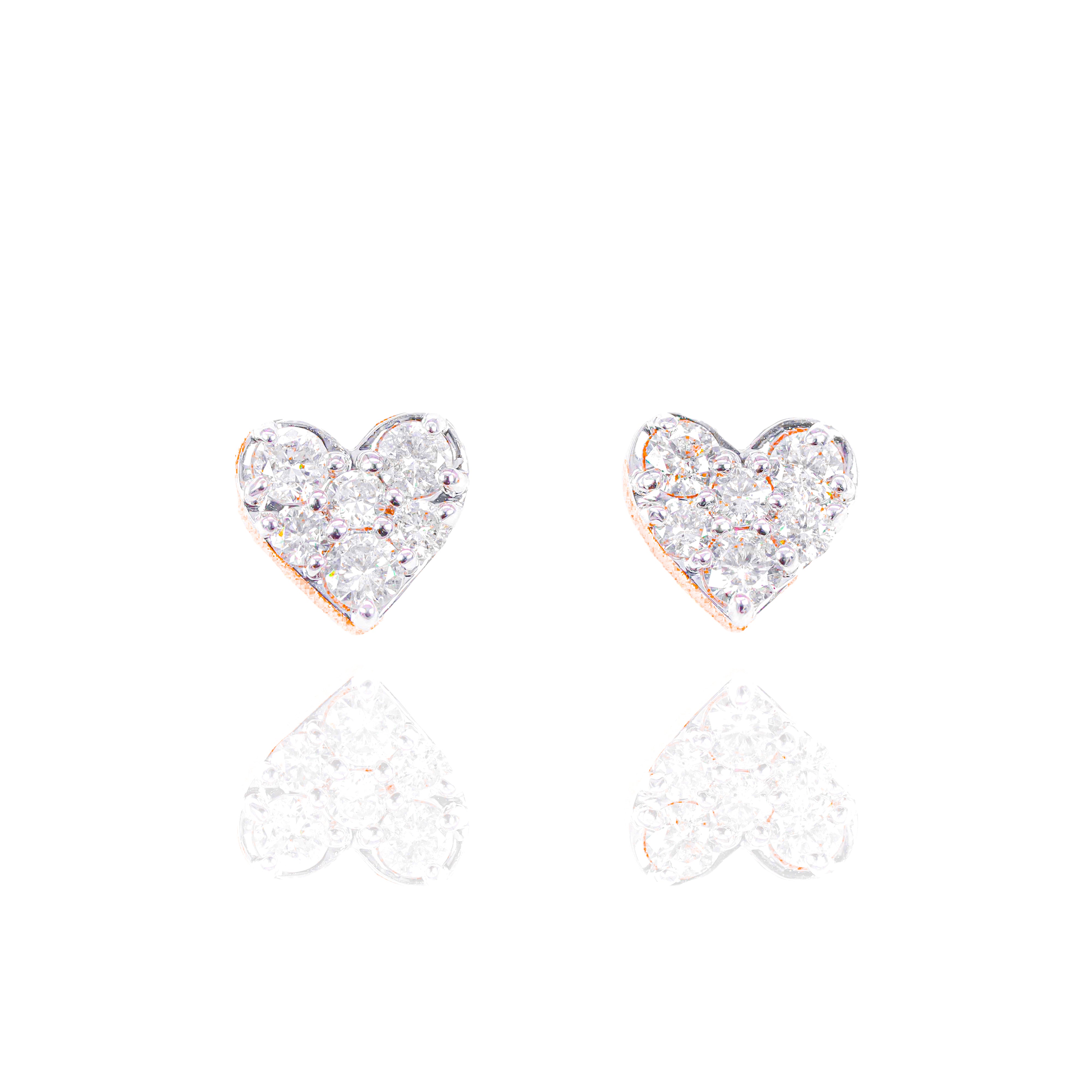 Heart Cluster Diamond Earrings