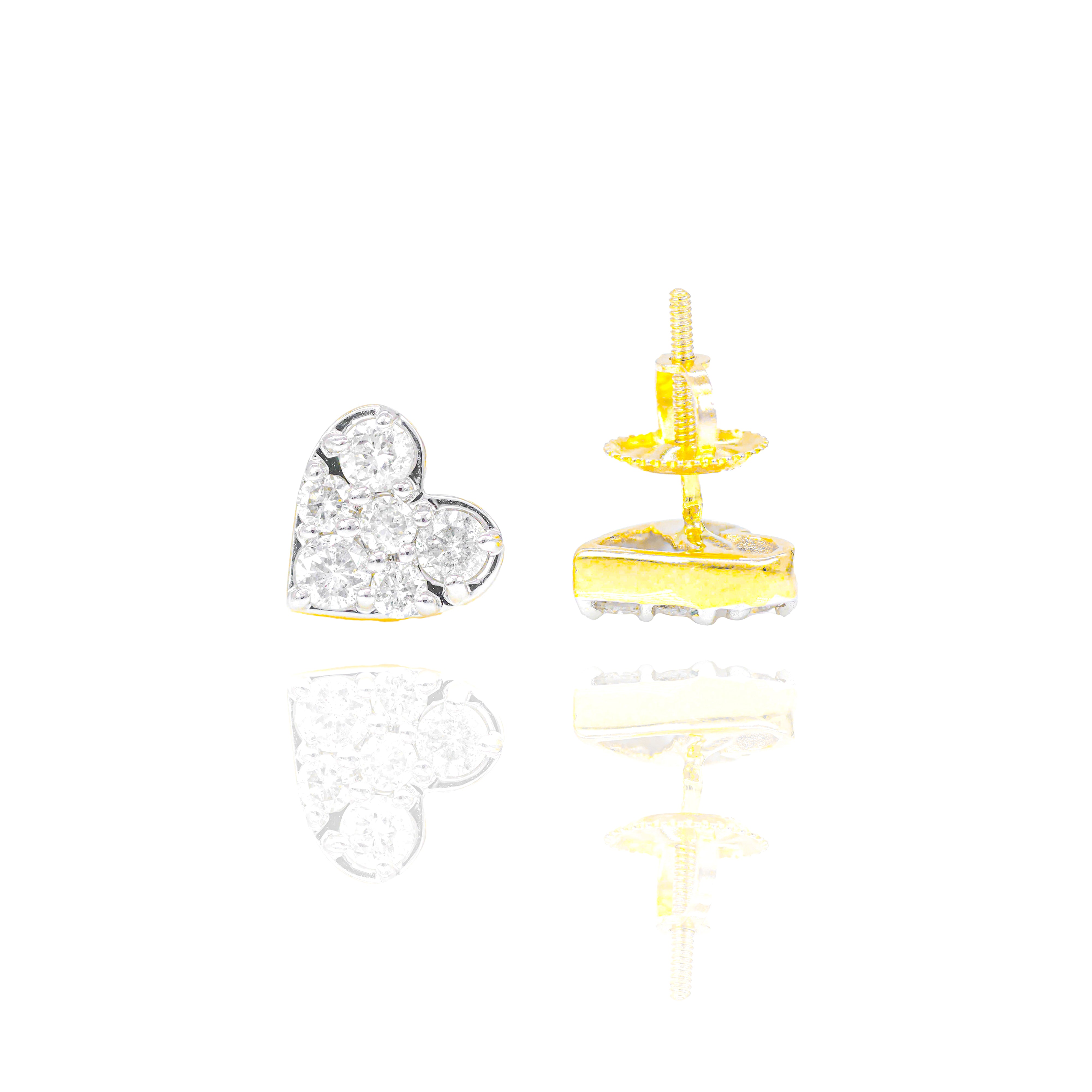 Heart Cluster Diamond Earrings