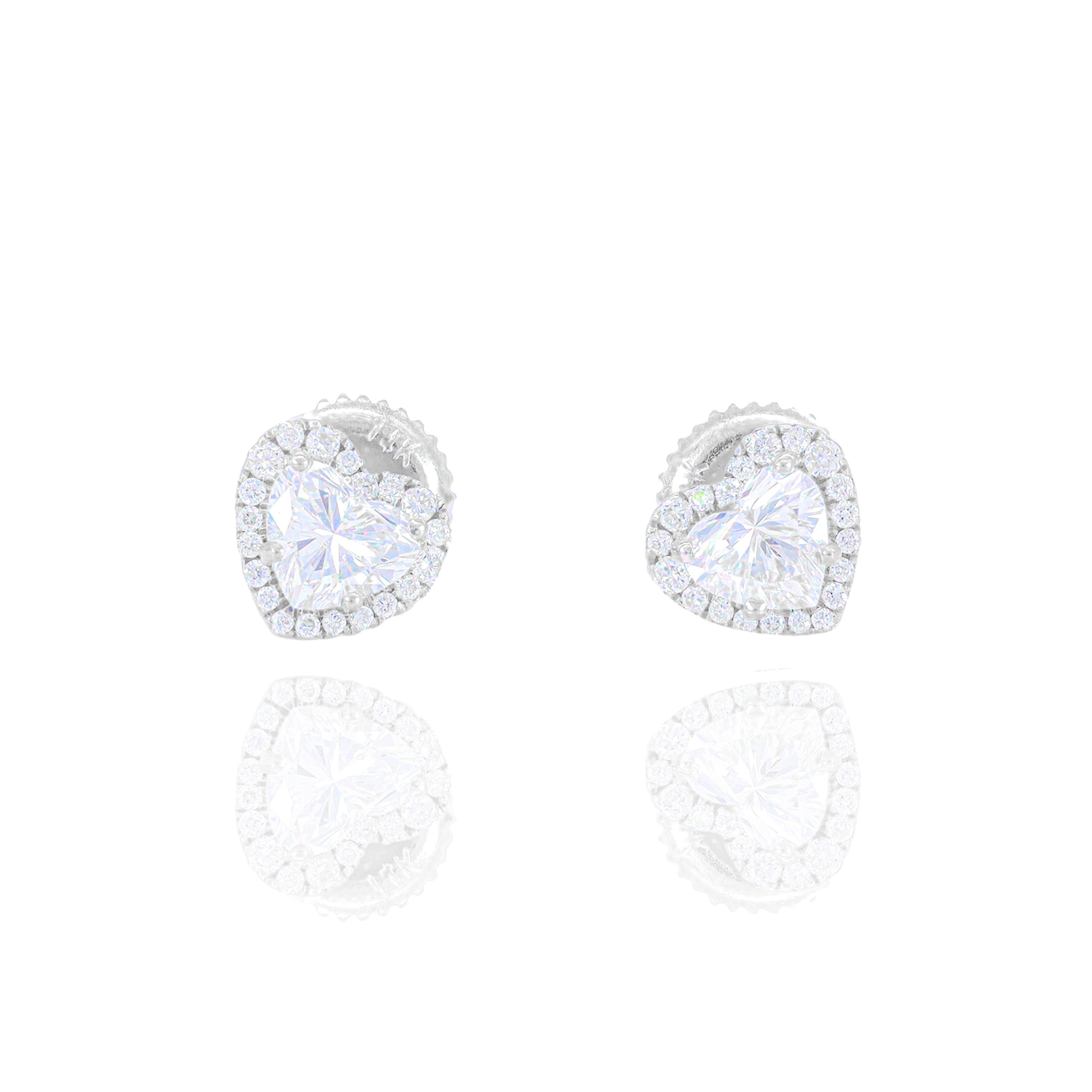 30 Pointer Heart Shaped Diamond Earrings