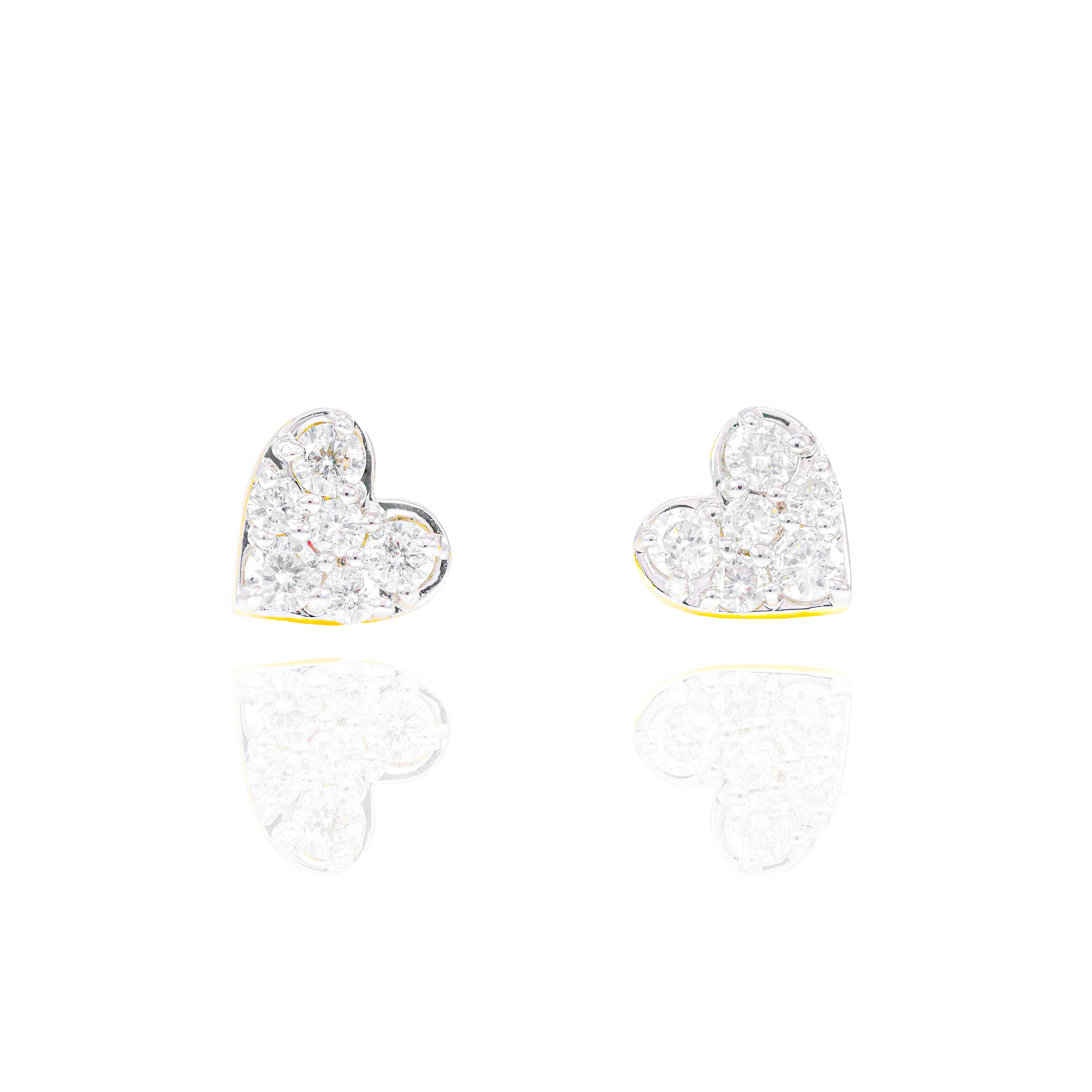 Heart Cluster Diamond Earrings
