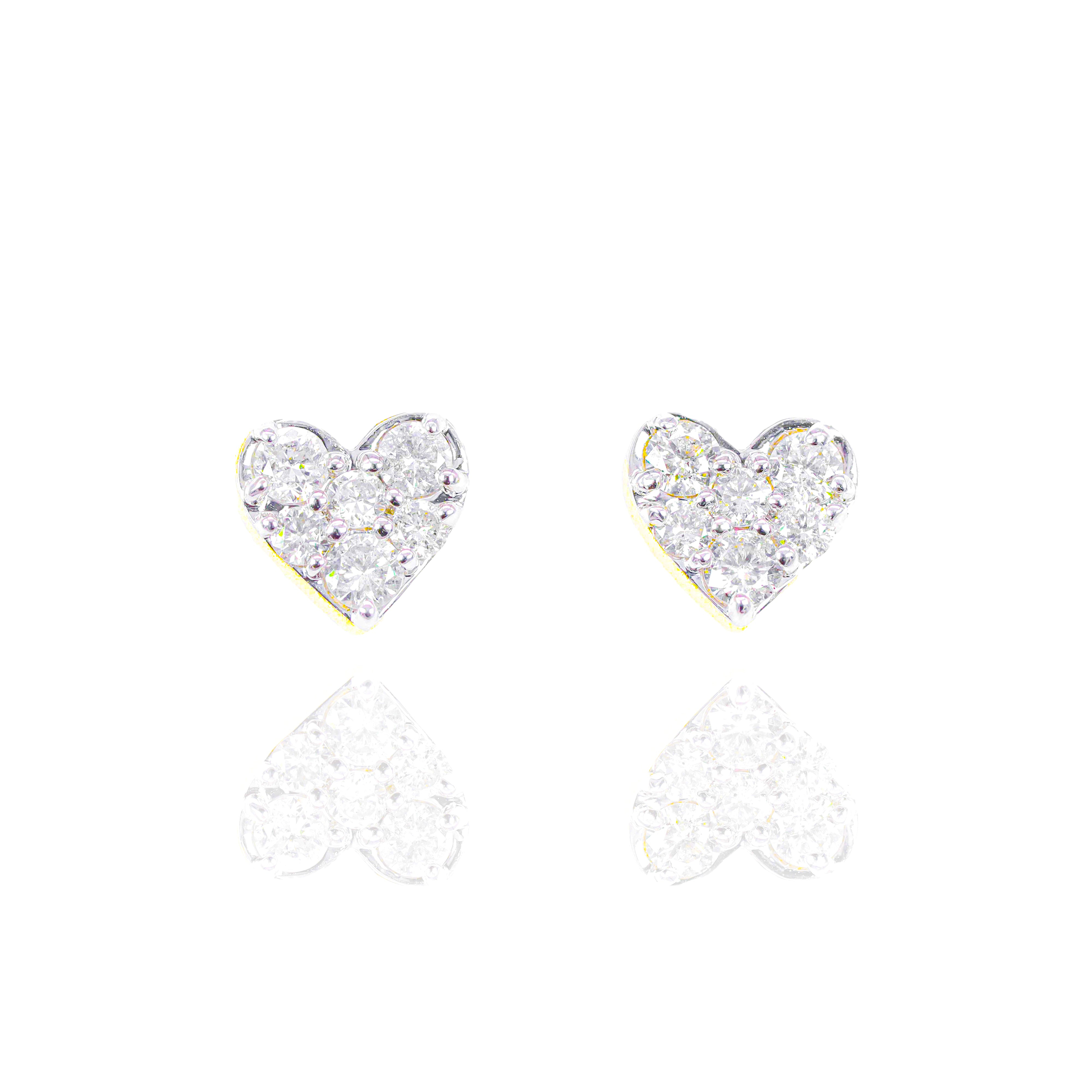 Heart Cluster Diamond Earrings
