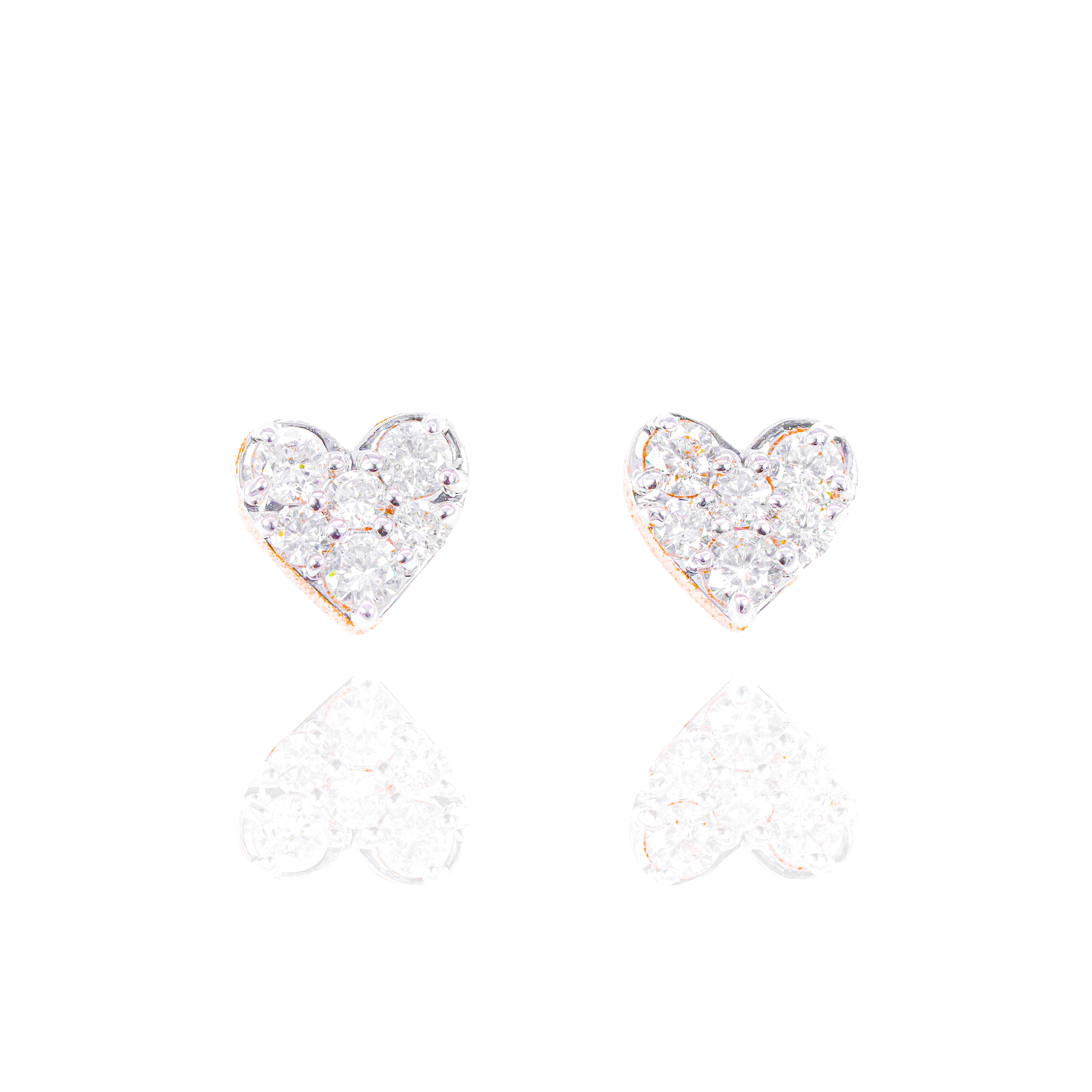 Diamond Cluster Heart Earrings