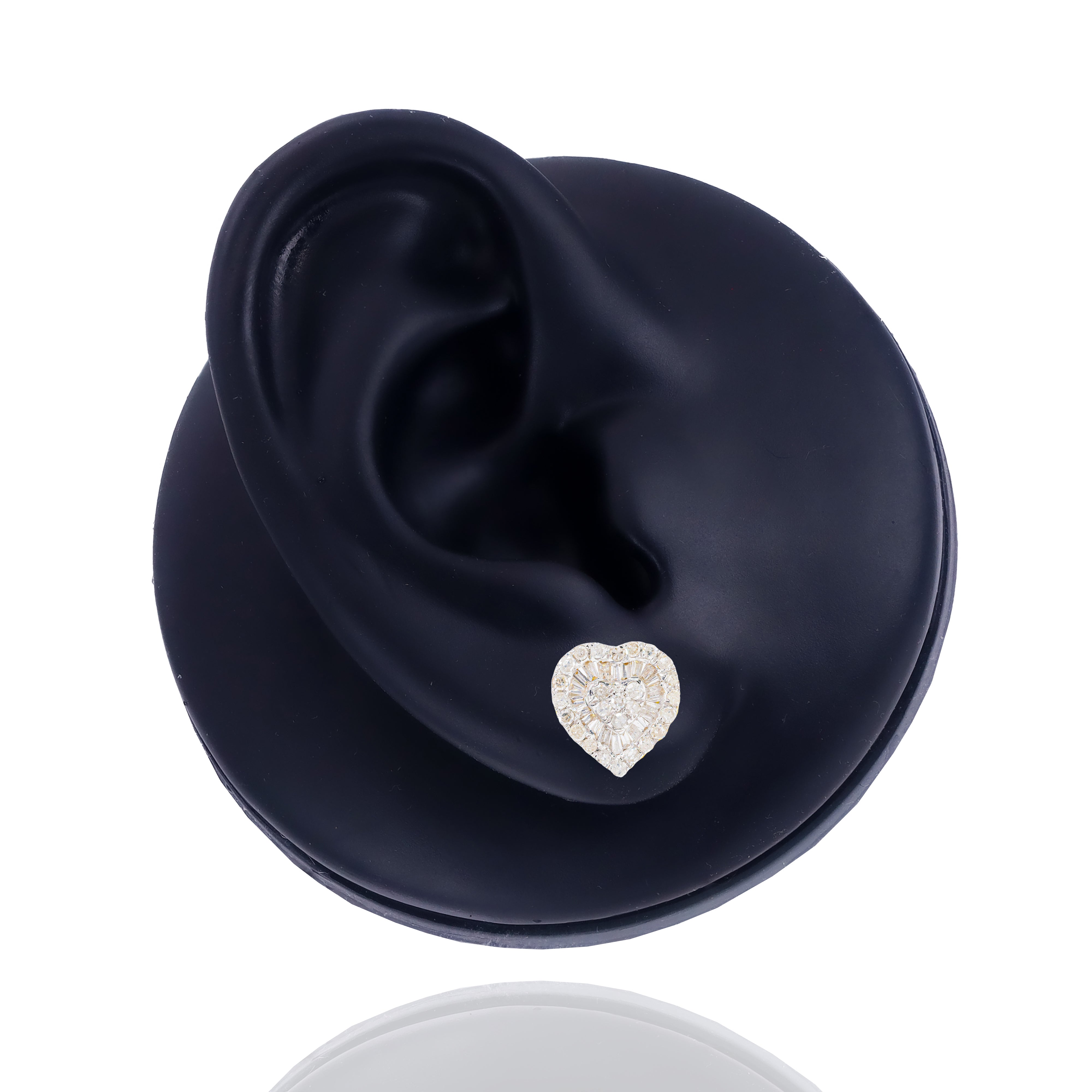 Heart Baguette Diamond Earrings