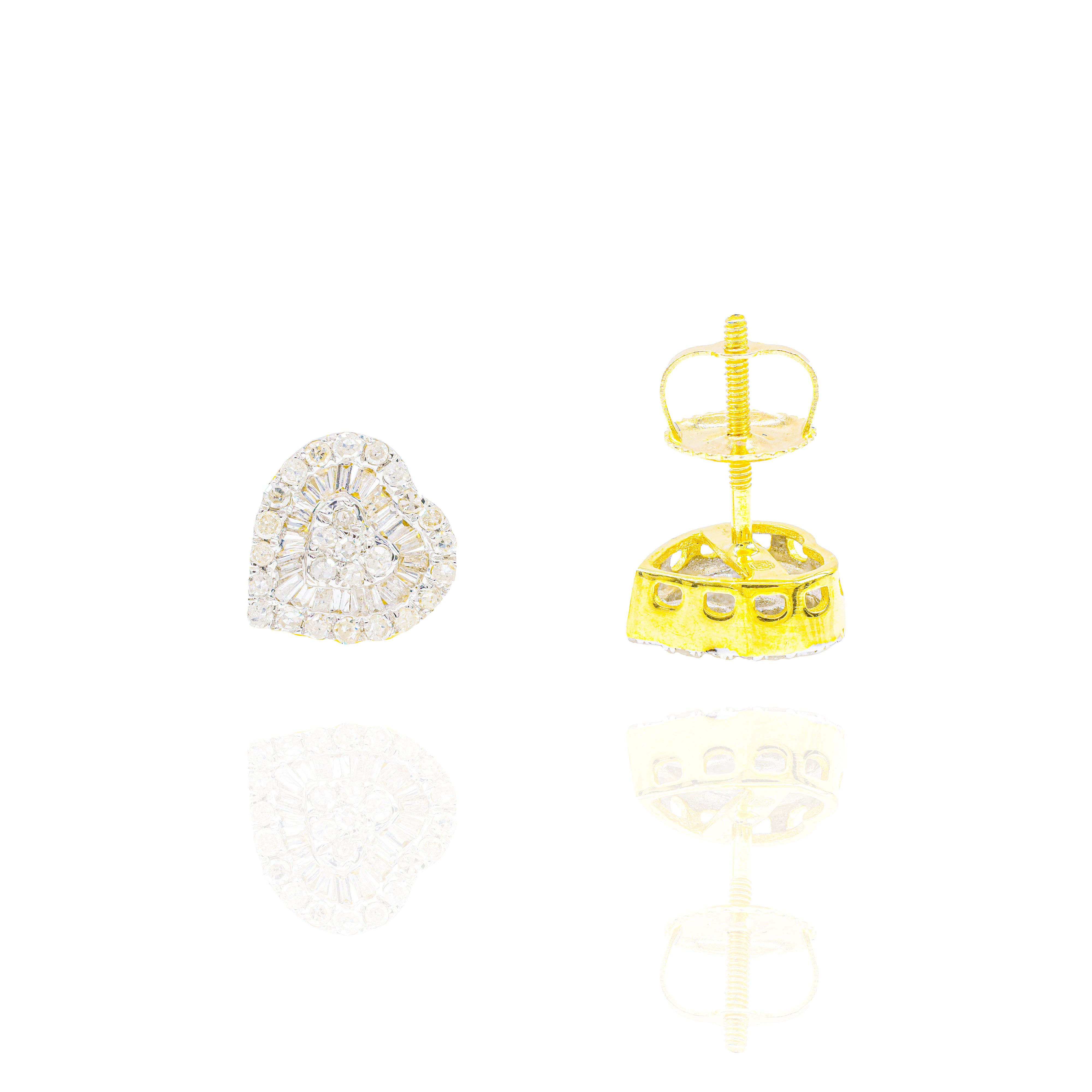 Heart Baguette Diamond Earrings