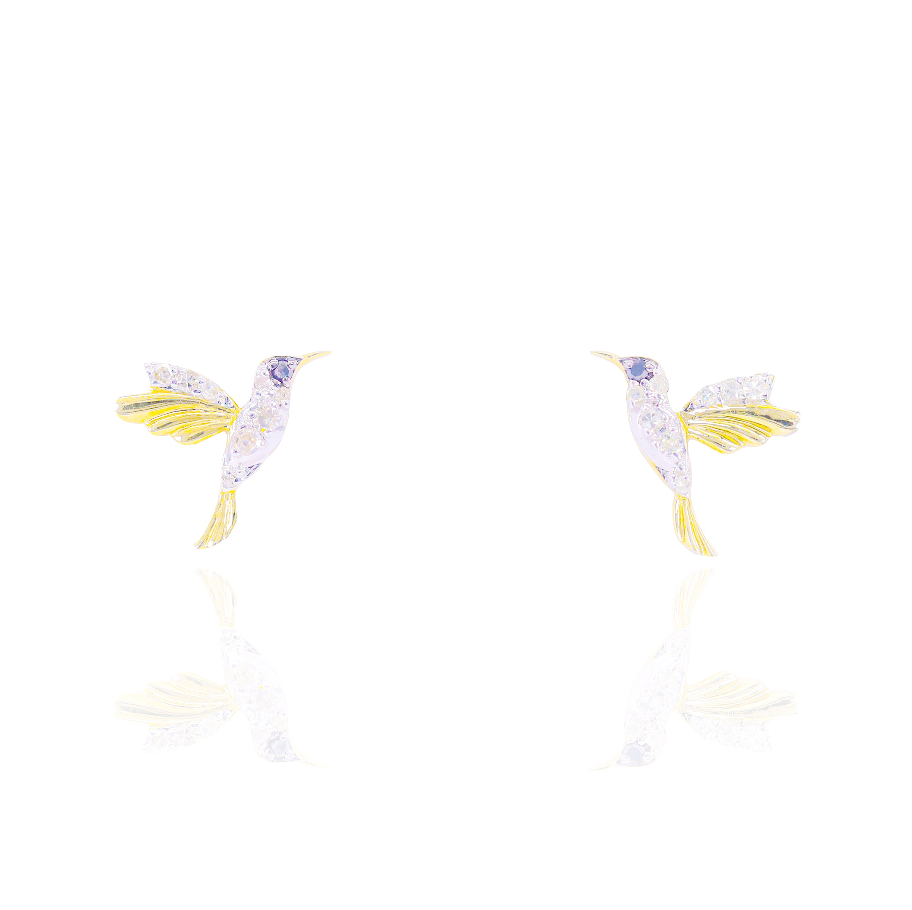 Hummingbird Gold & Diamond Earrings