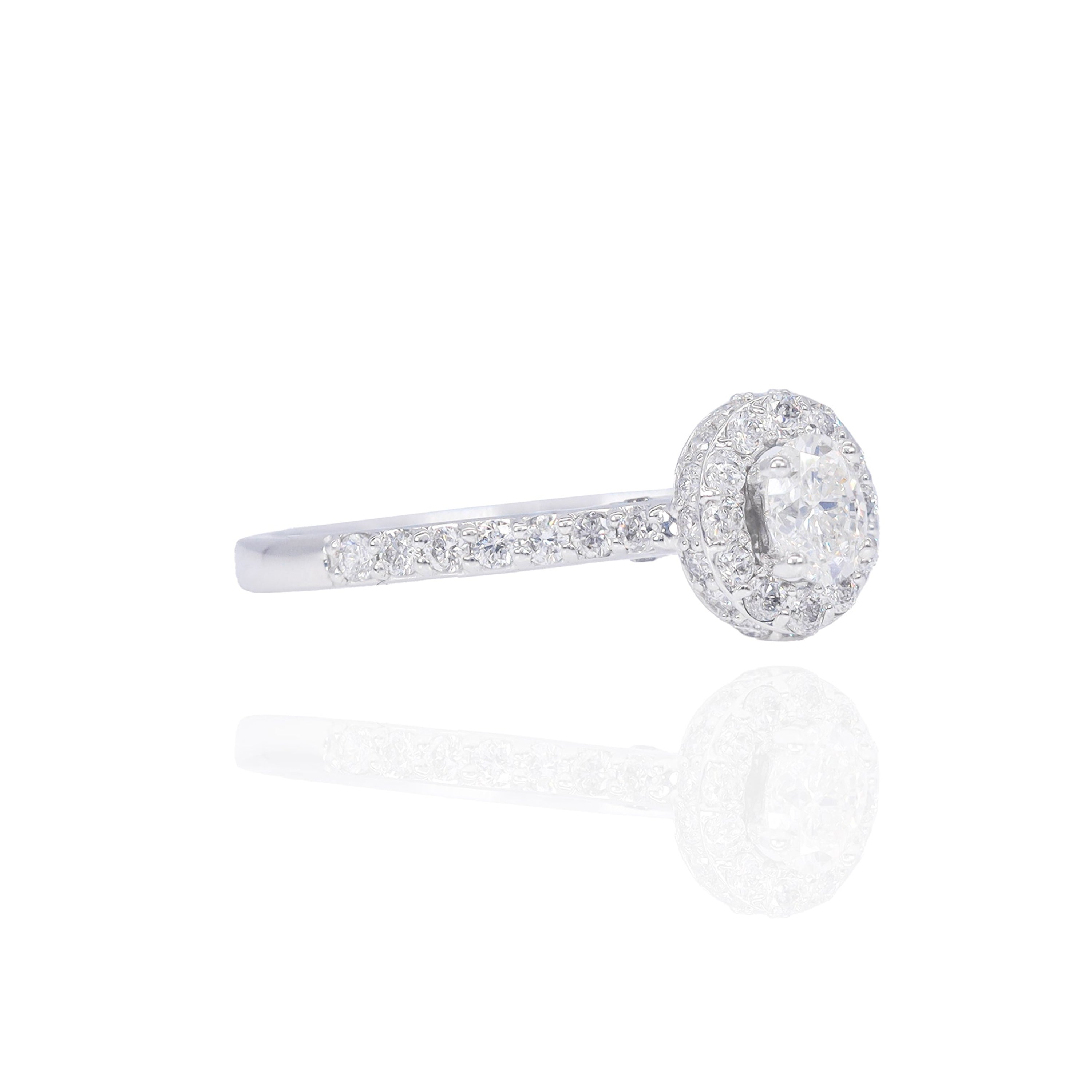 .25 CT Oval Cut with Halo Diamond Engagement Ring