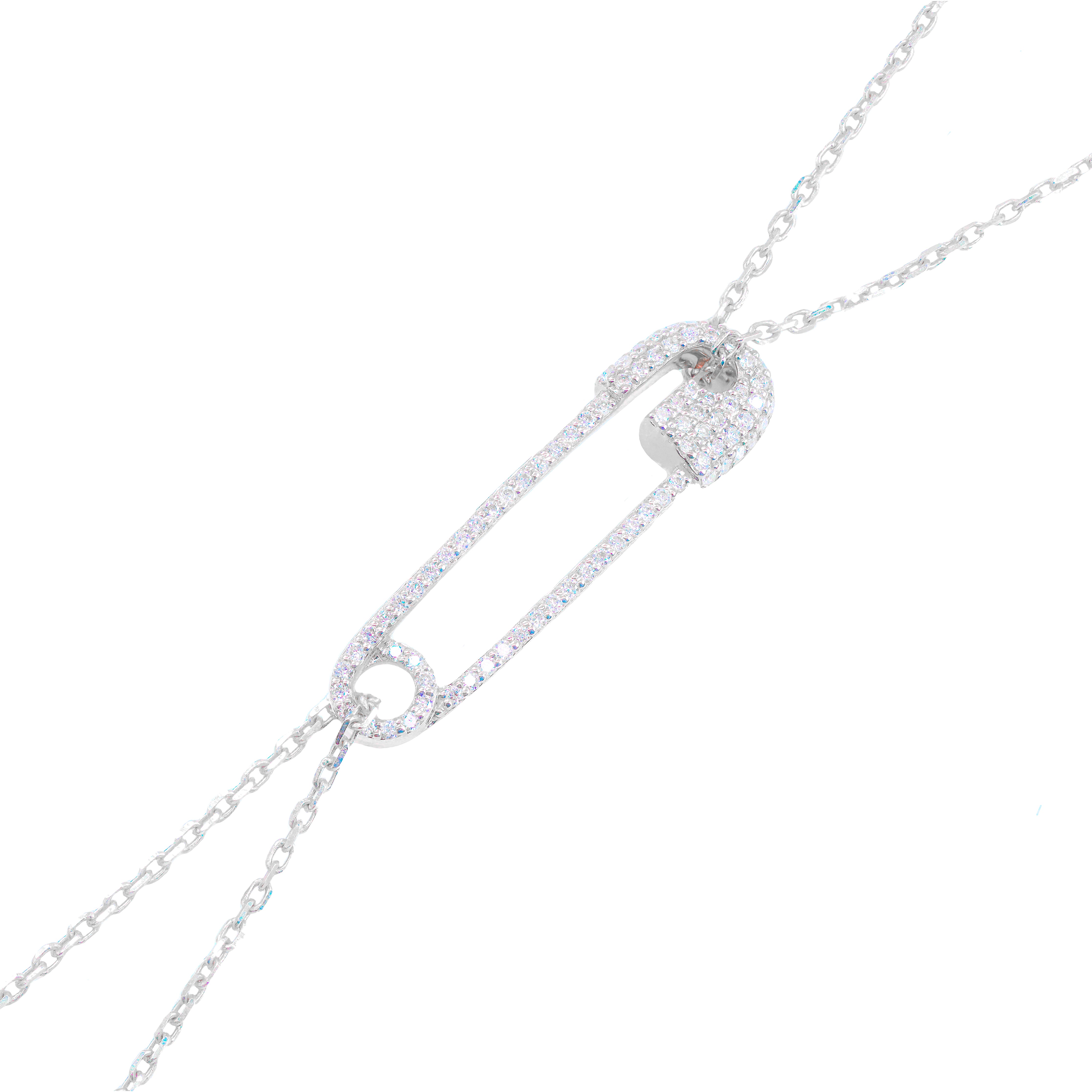 Paper-Clip Diamond Bracelet