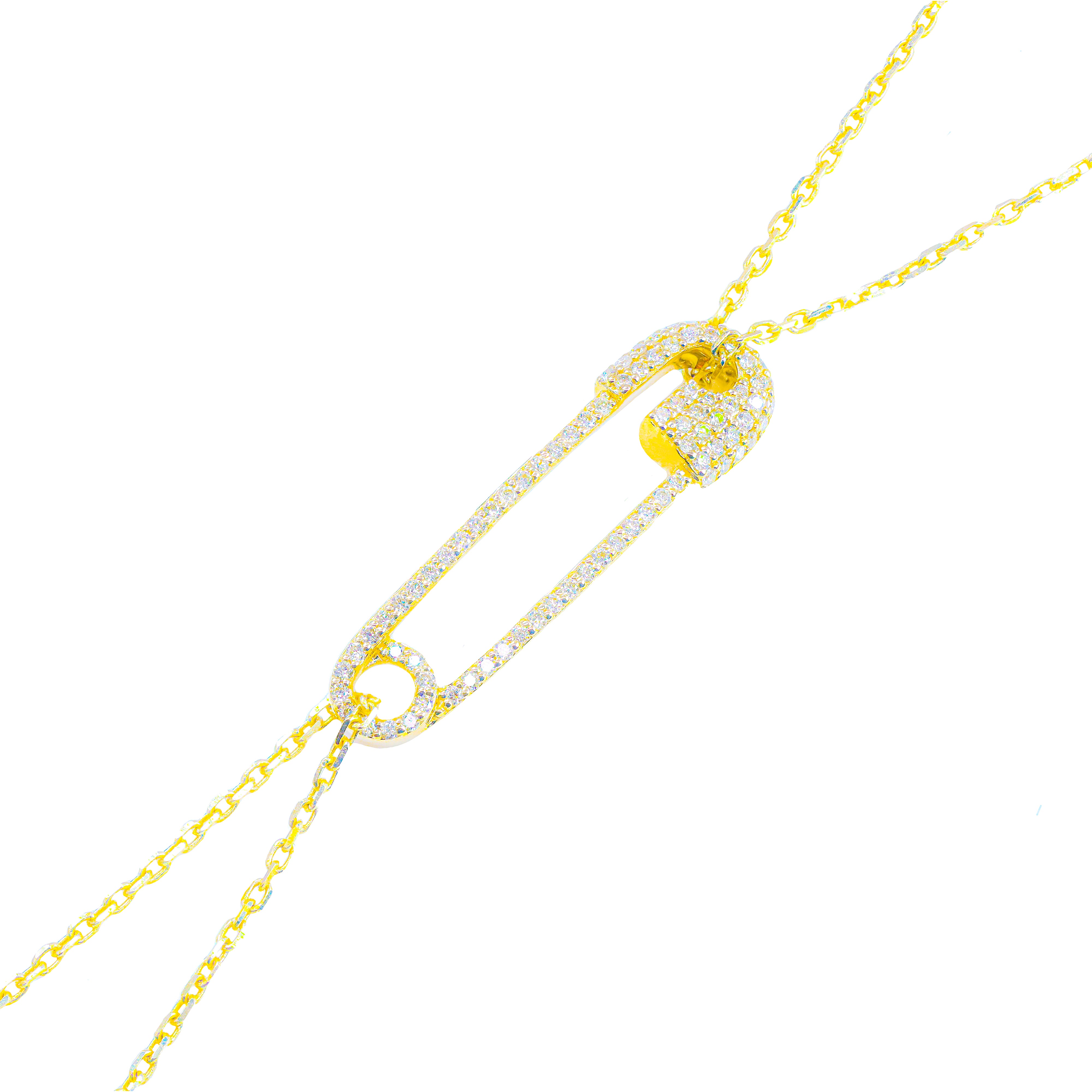 Paper-Clip Diamond Bracelet