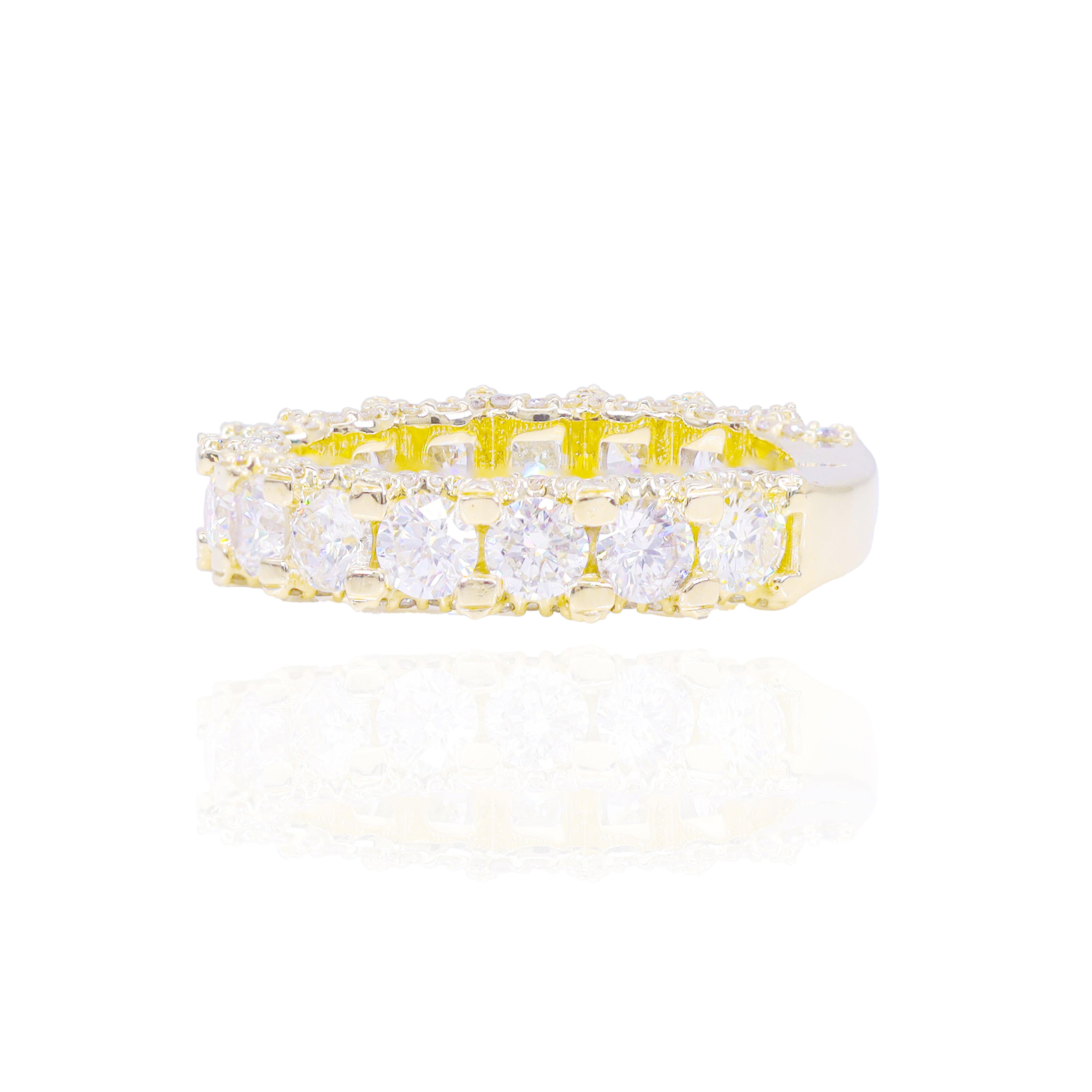 One Row Basket Setting Diamond Band