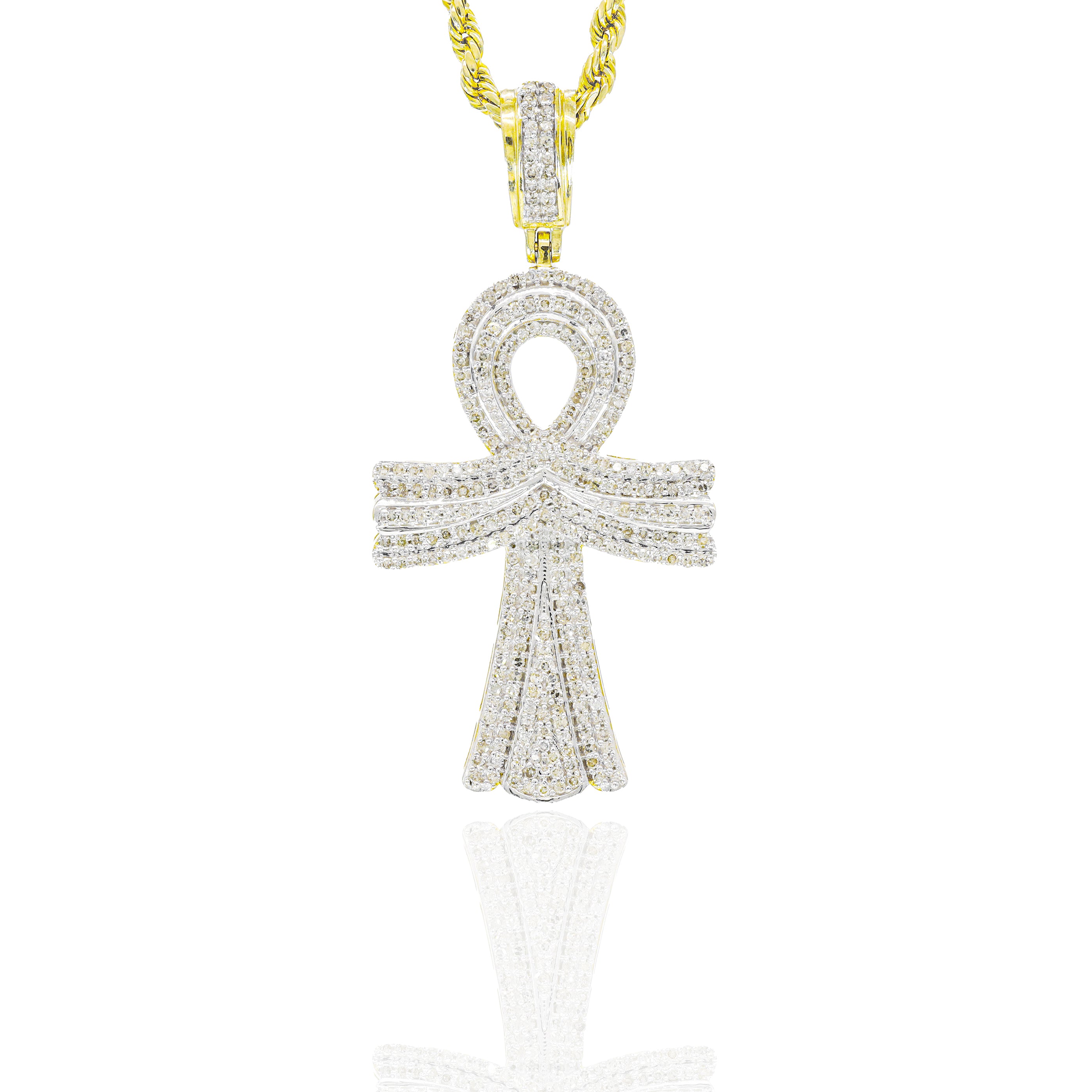 Diamond Layered Ankh Pendant