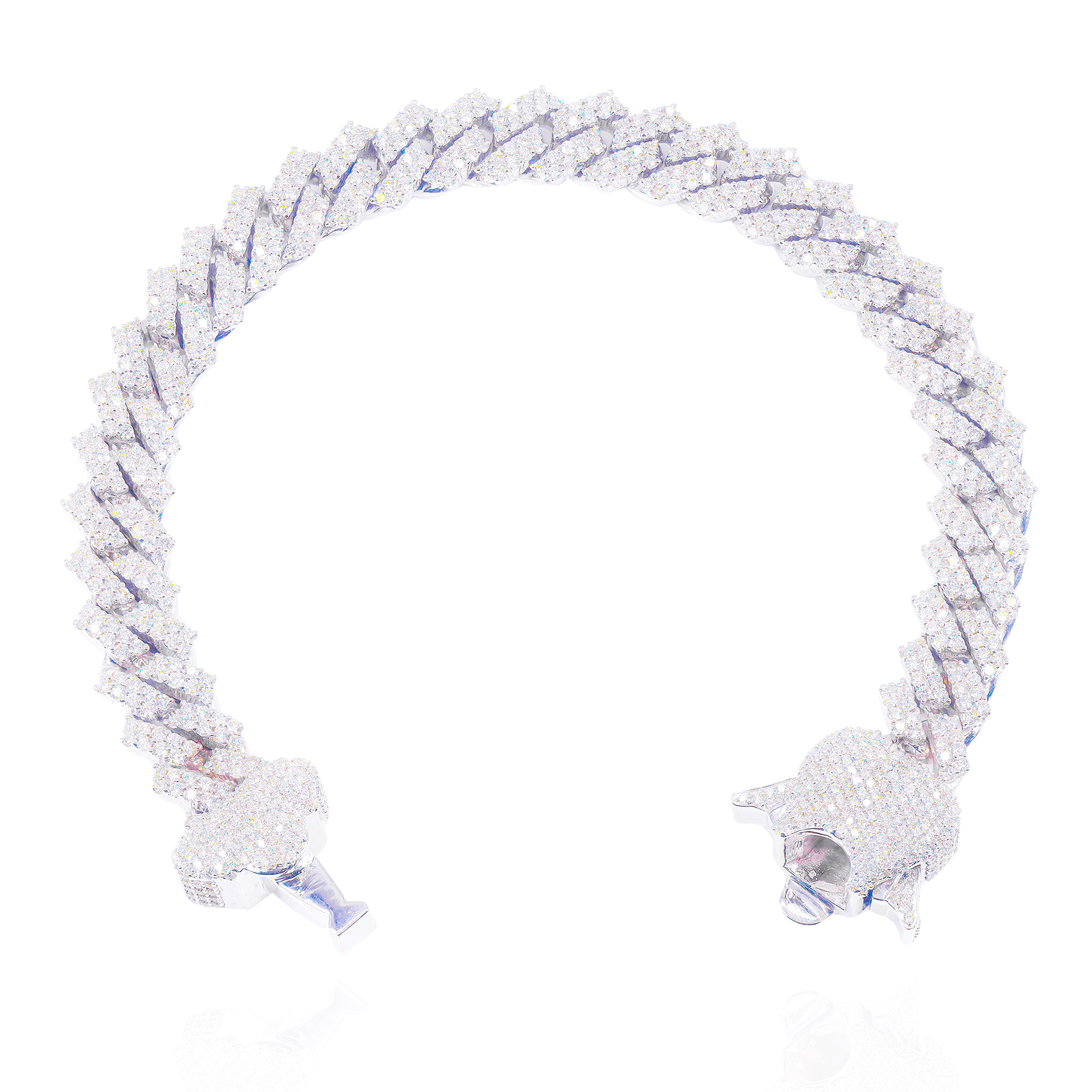 10mm Jagged Diamond Cuban Bracelet