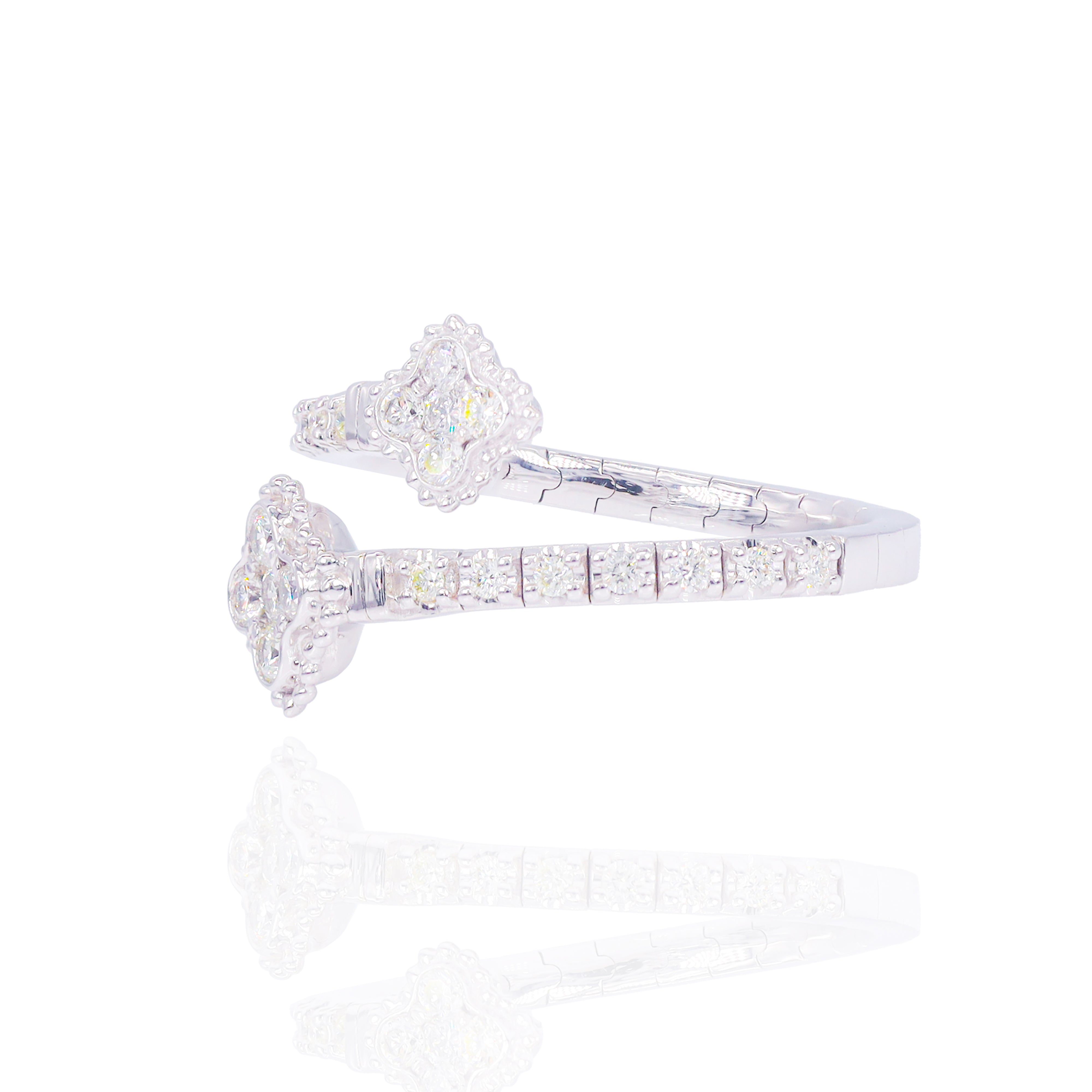 Open Clover Diamond Ring