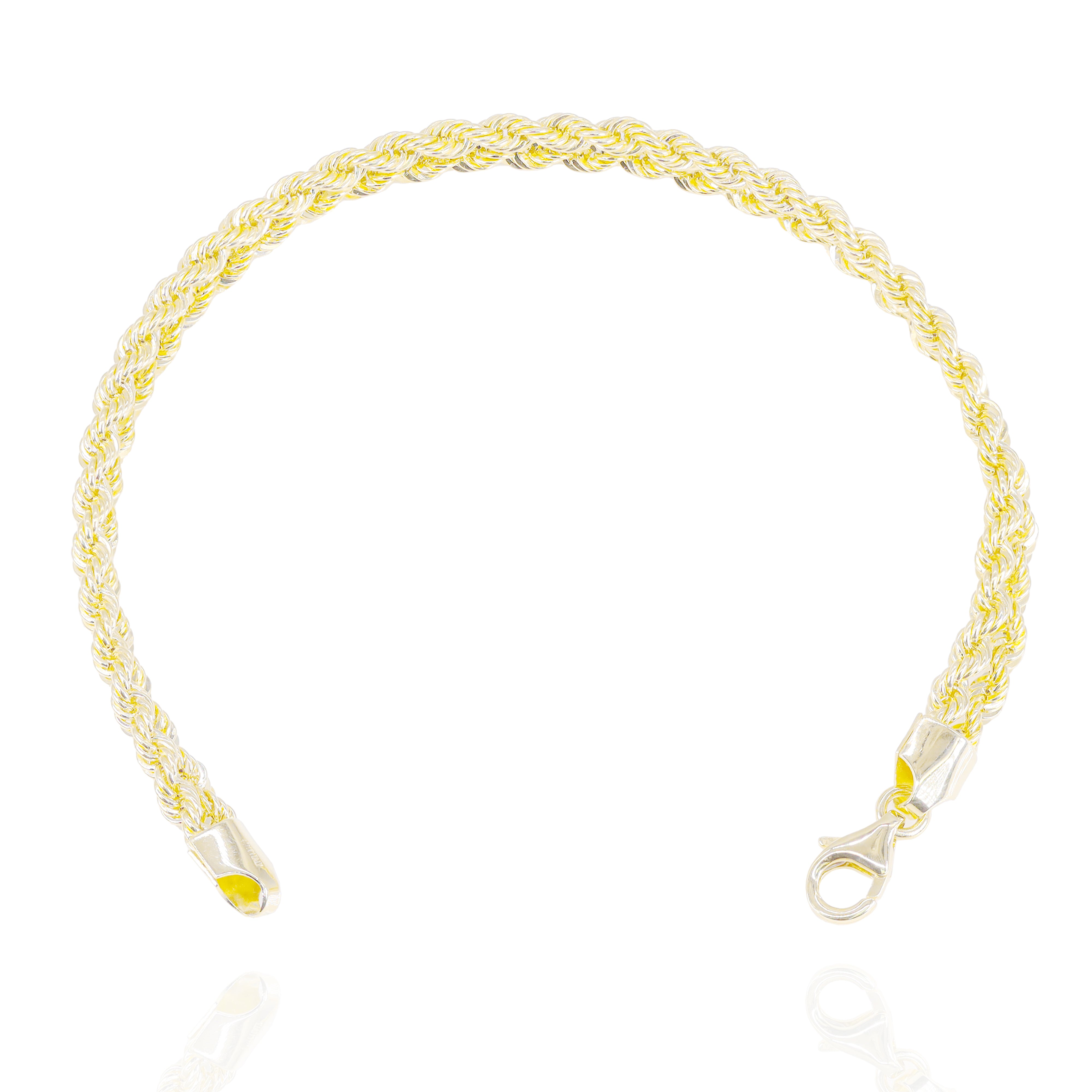 14KT Semi-Solid Braided Rope Bracelet