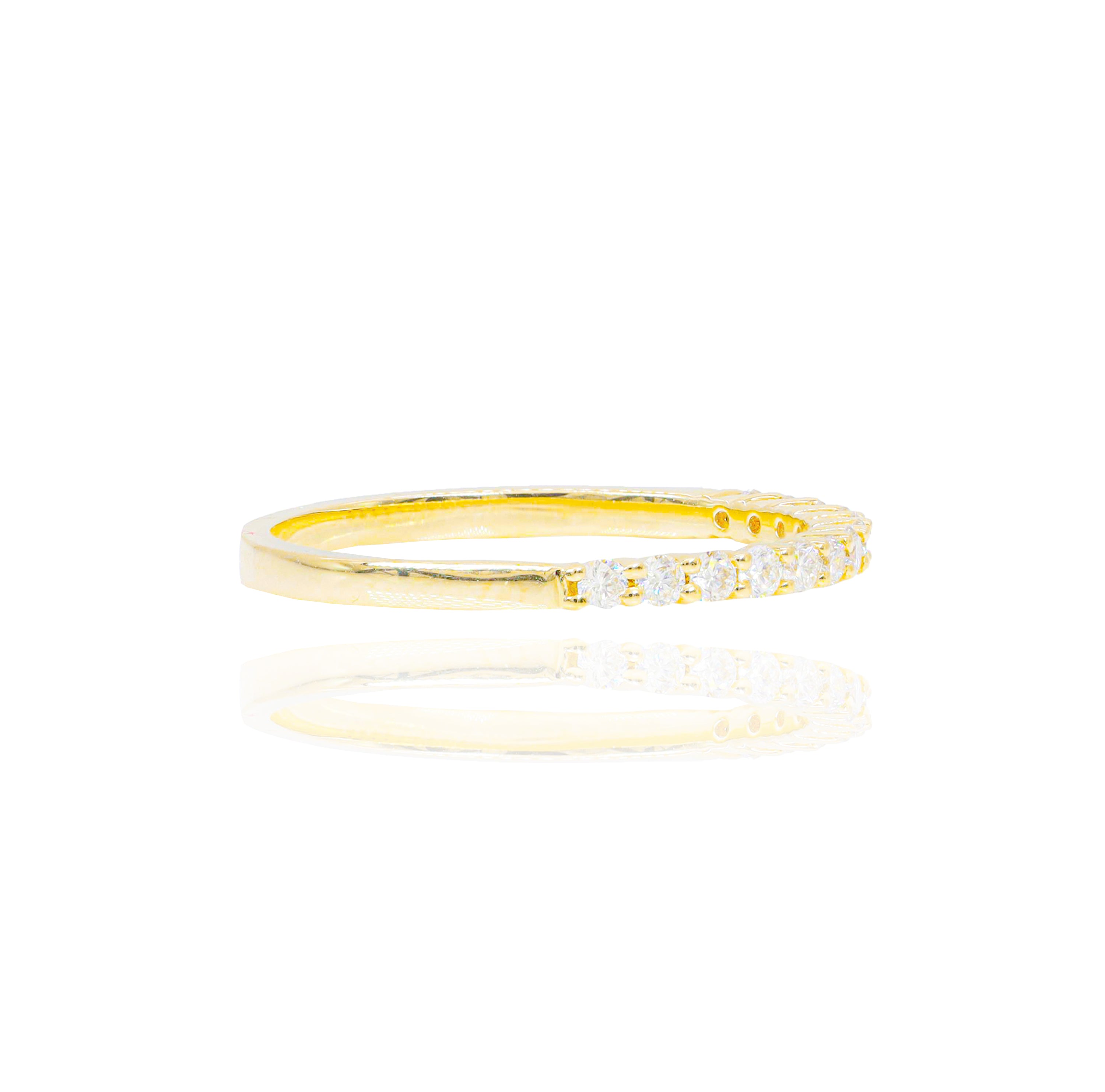 One Row Diamond Band