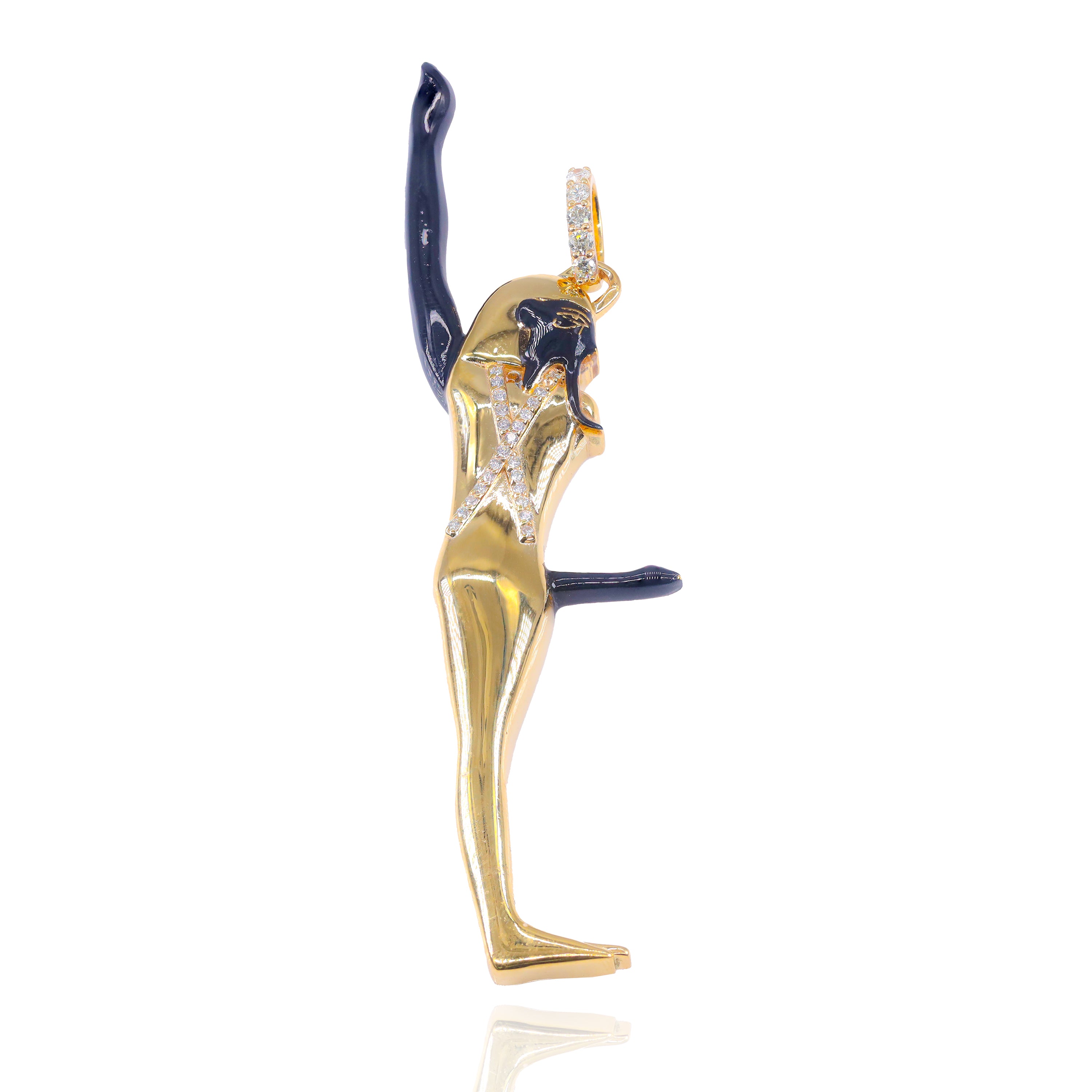 Custom Design Deposit - Solid Gold Egyptian Diamond Pendant with Enamel