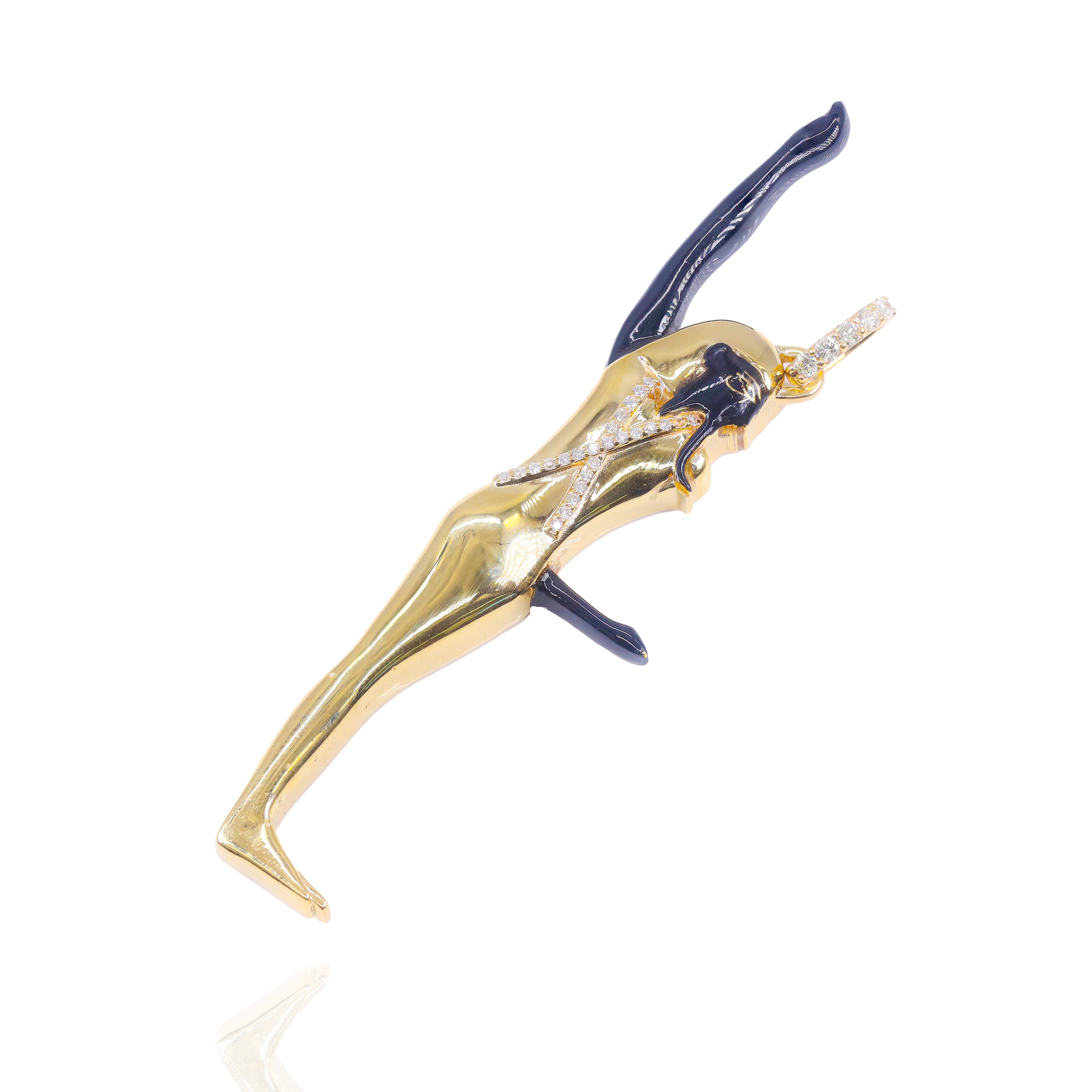 Custom Design Deposit - Solid Gold Egyptian Diamond Pendant with Enamel