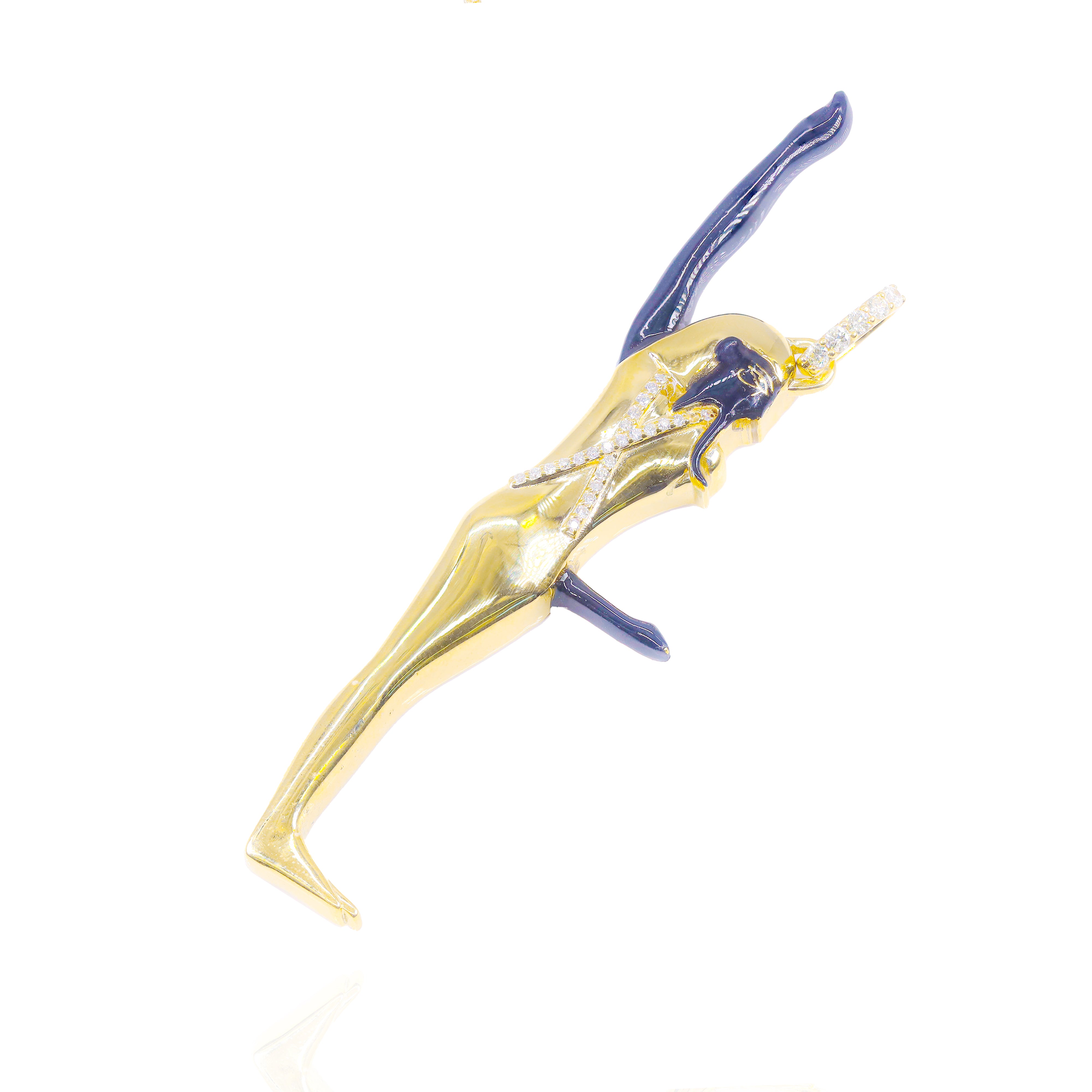 Custom Design Deposit - Solid Gold Egyptian Diamond Pendant with Enamel