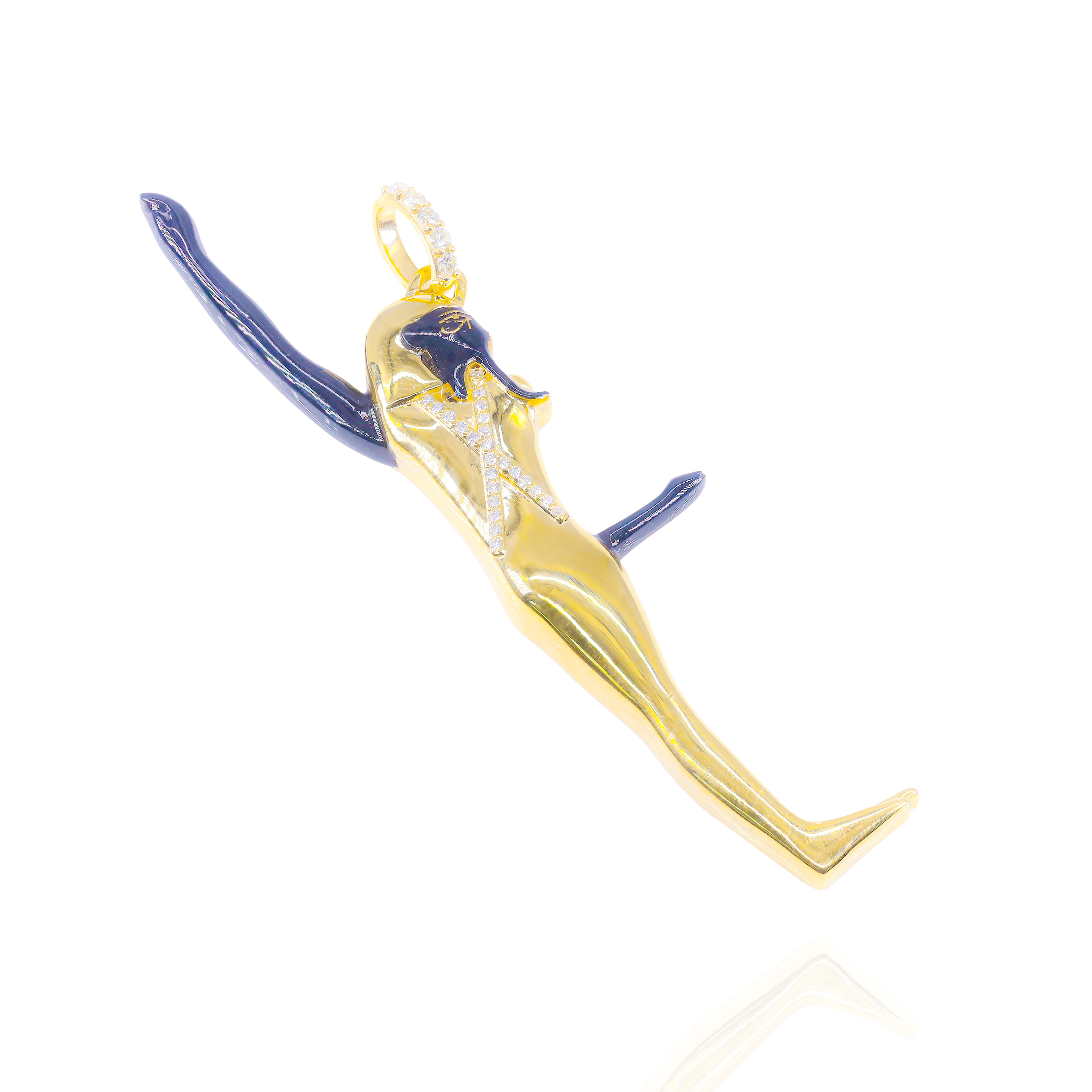 Custom Design Deposit - Solid Gold Egyptian Diamond Pendant with Enamel