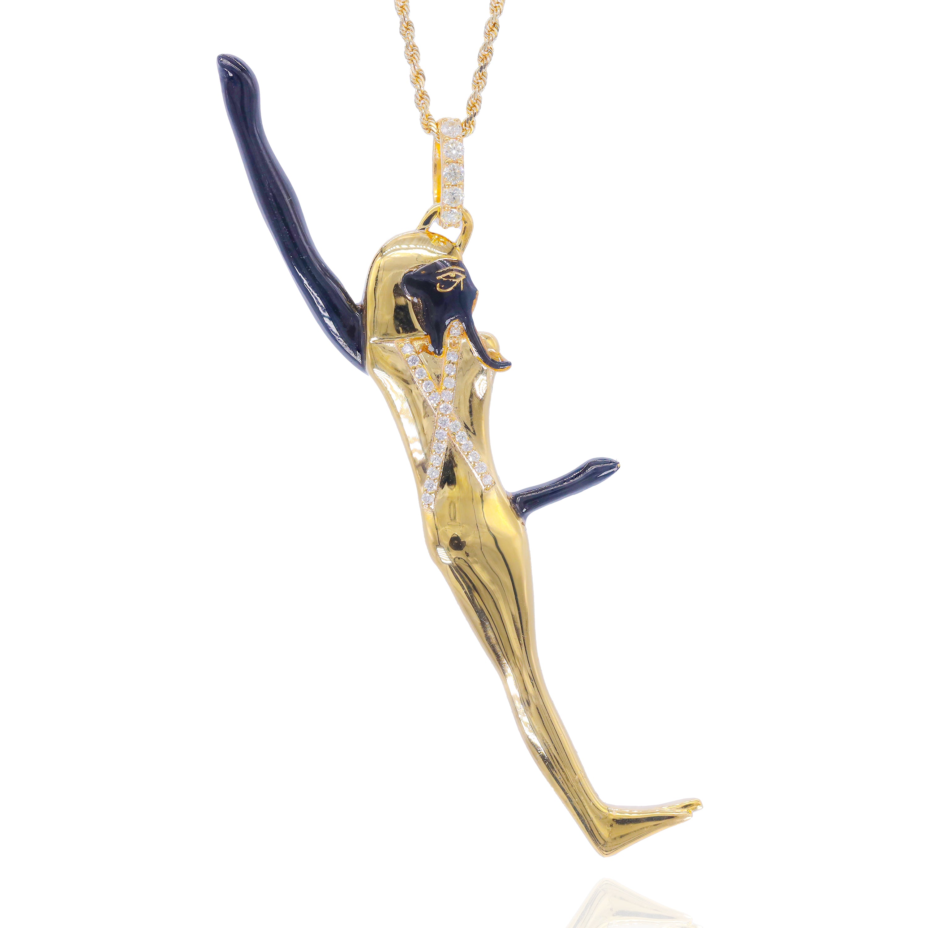 Custom Design Deposit - Solid Gold Egyptian Diamond Pendant with Enamel