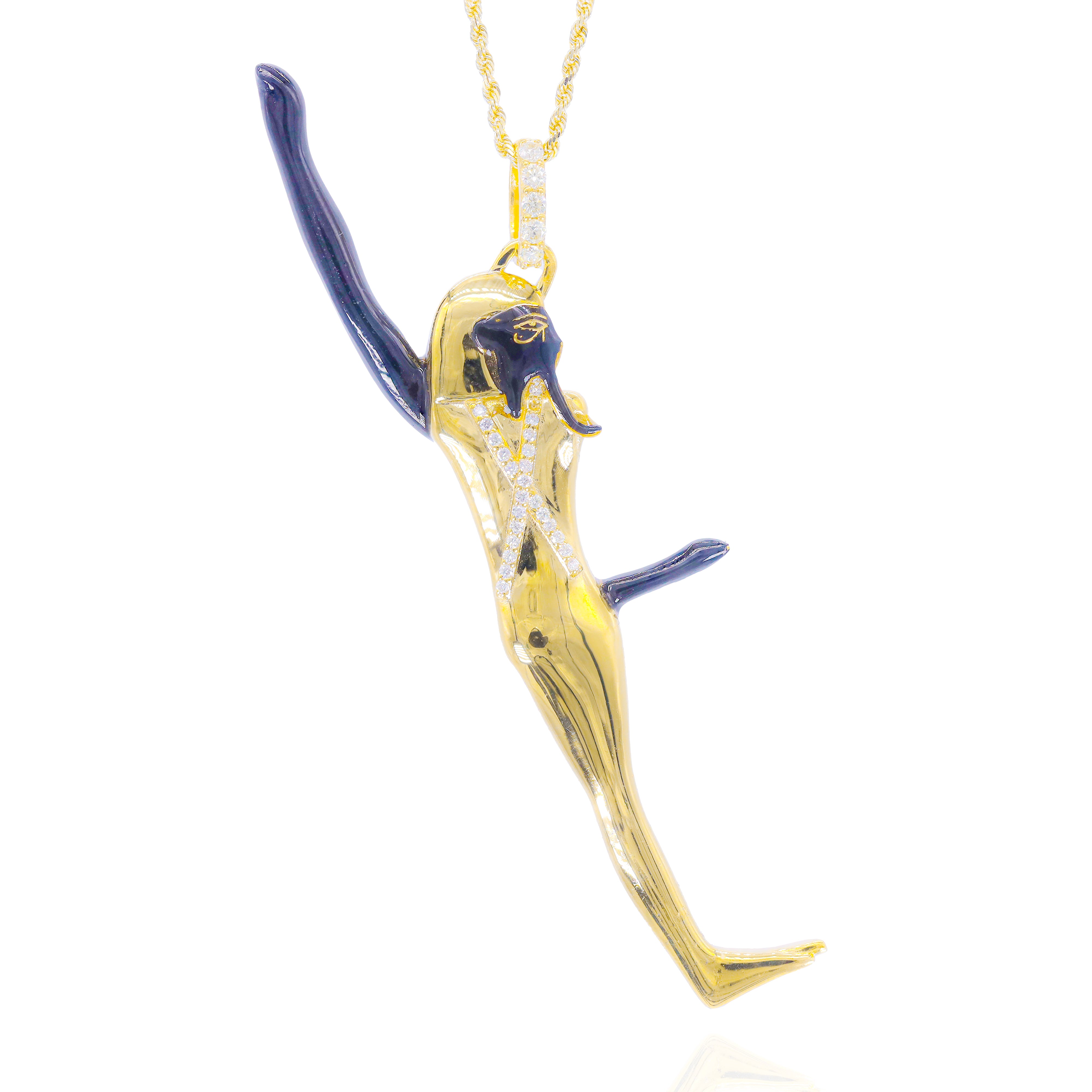Custom Design Deposit - Solid Gold Egyptian Diamond Pendant with Enamel