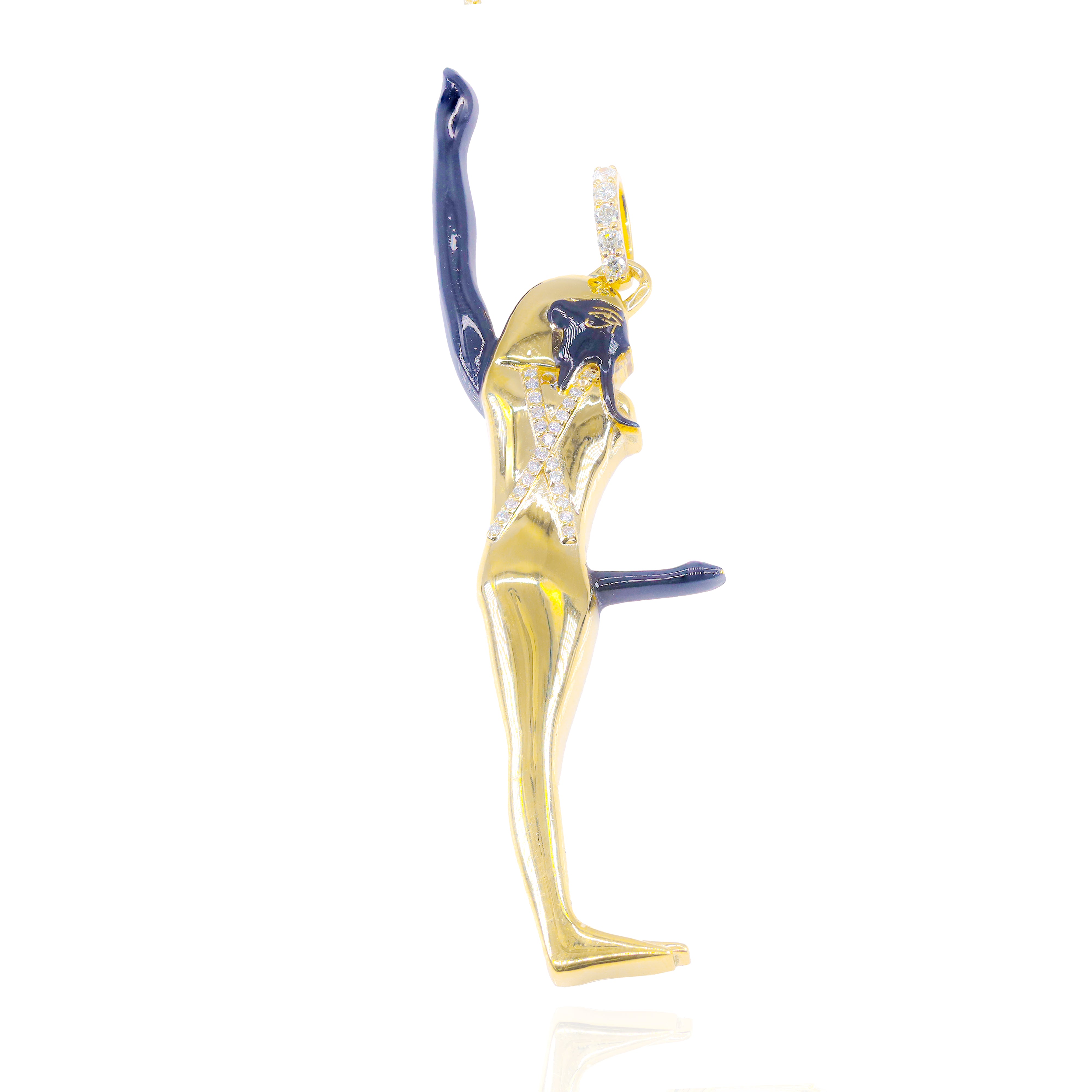 Custom Design Deposit - Solid Gold Egyptian Diamond Pendant with Enamel