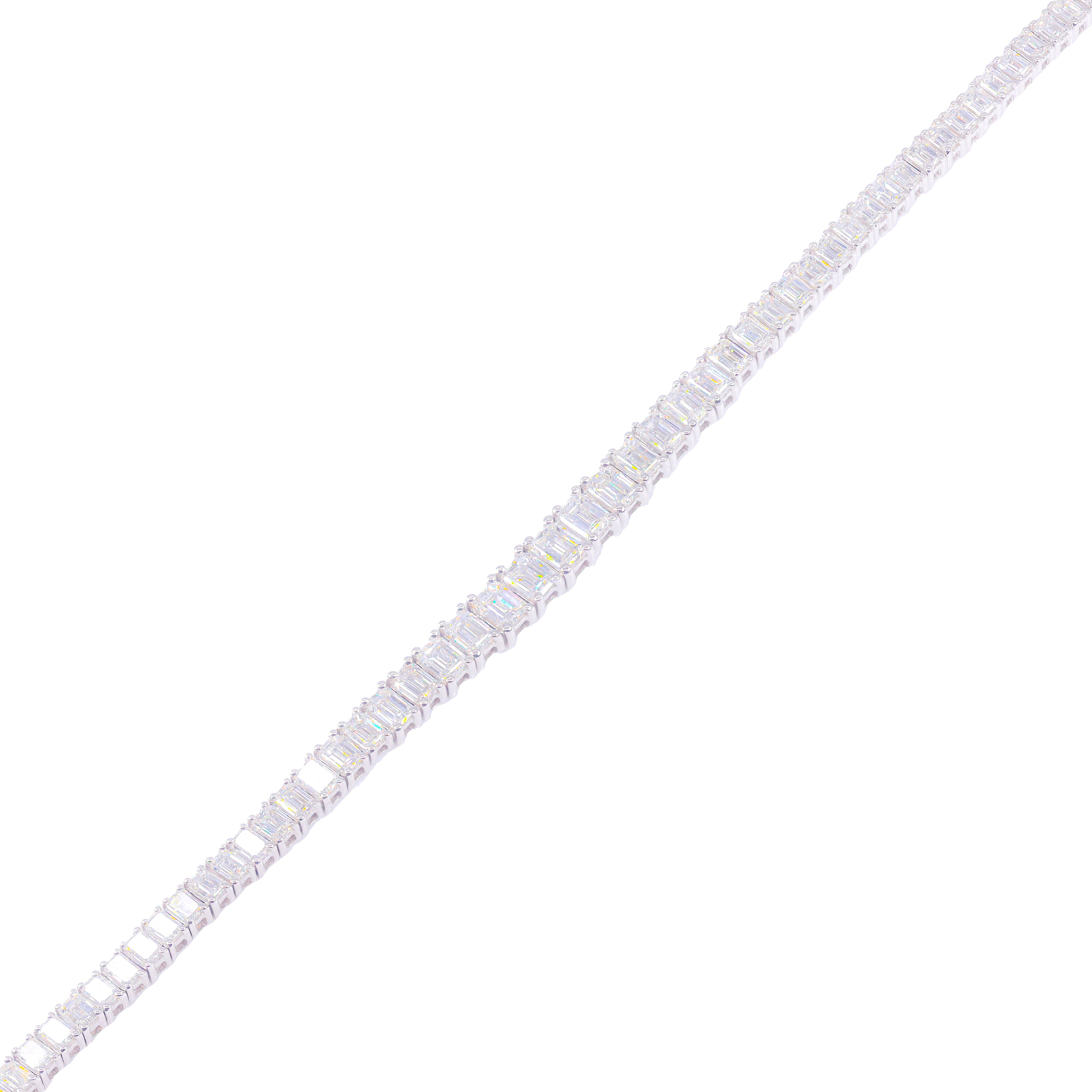Gradual Emerald Natural Diamond Tennis Chain
