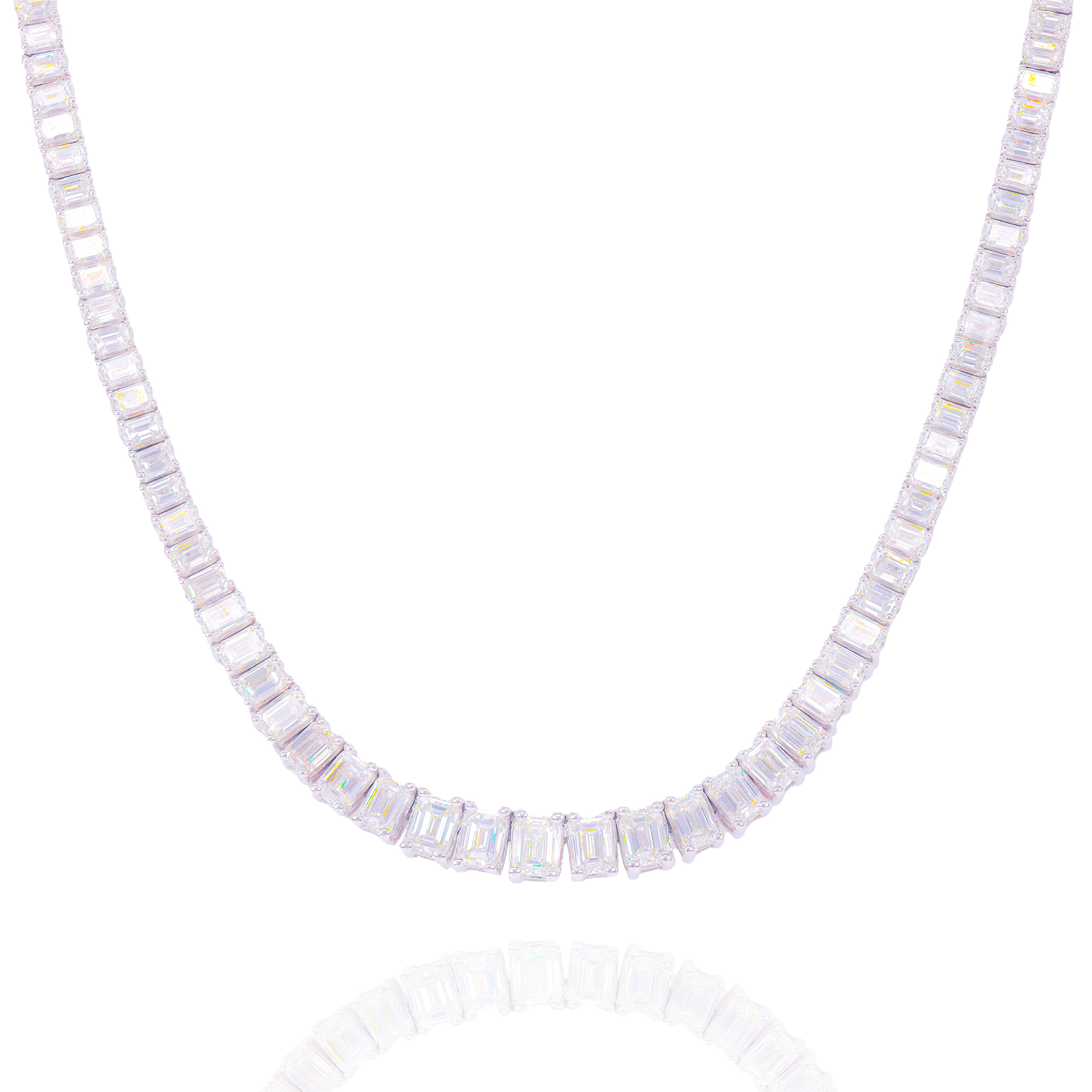 Gradual Emerald Natural Diamond Tennis Chain