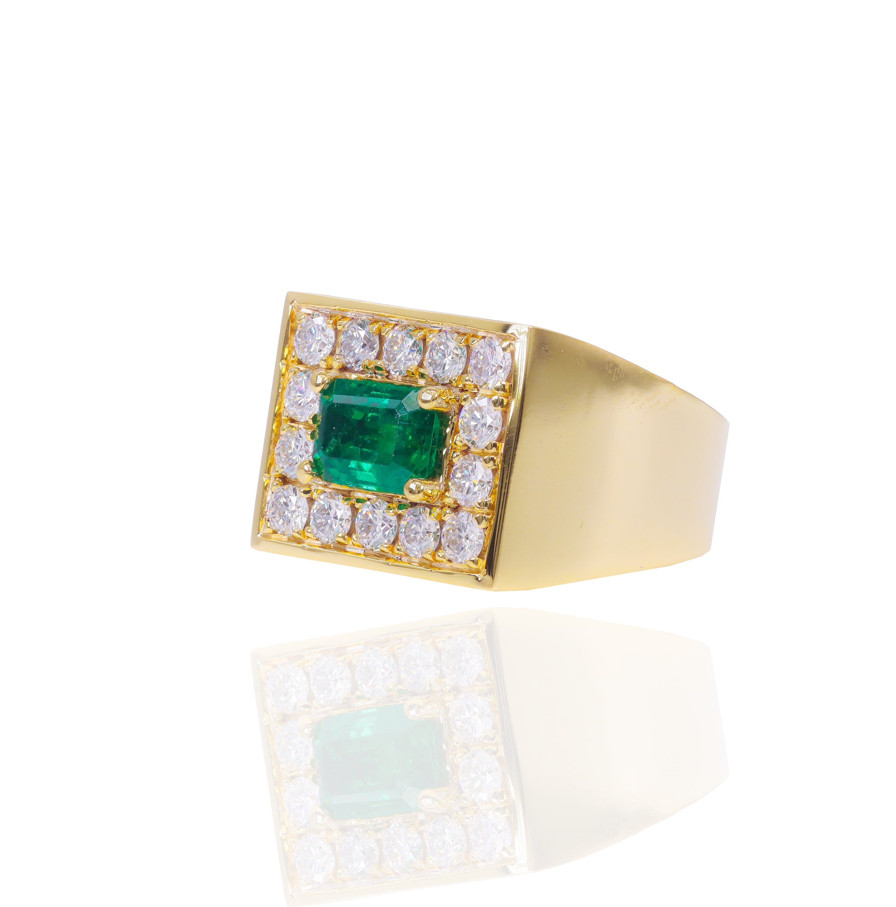 Custom Design Deposit - Natural Emerald Gemstone Diamond Ring