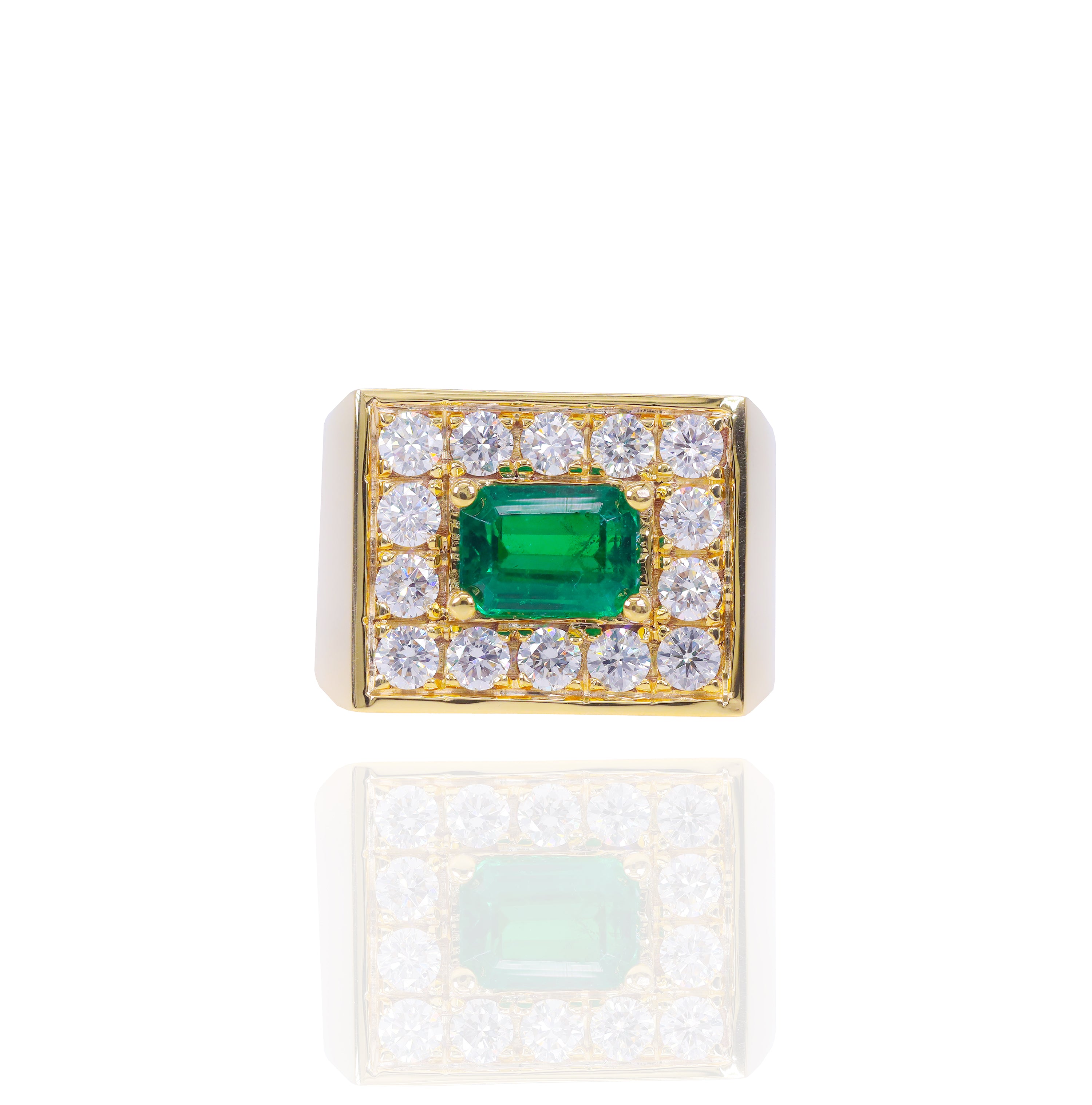 Custom Design Deposit - Natural Emerald Gemstone Diamond Ring