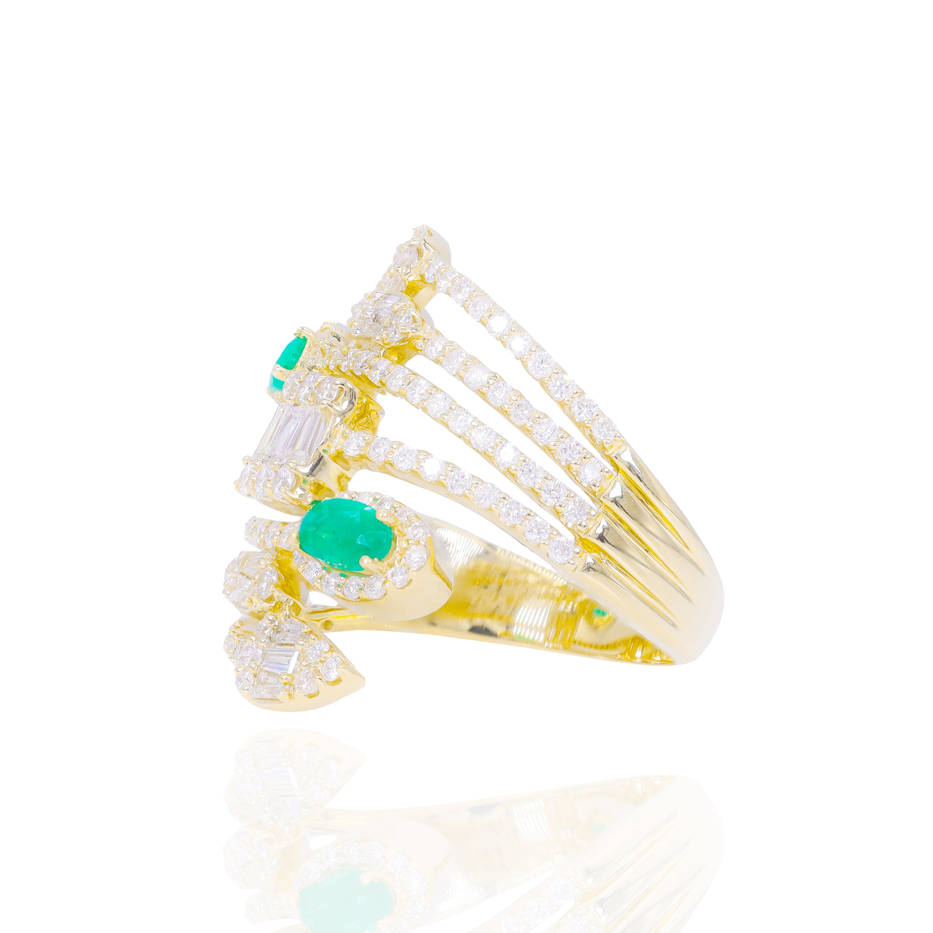 Stacked Gemstone Diamond Cocktail Ring