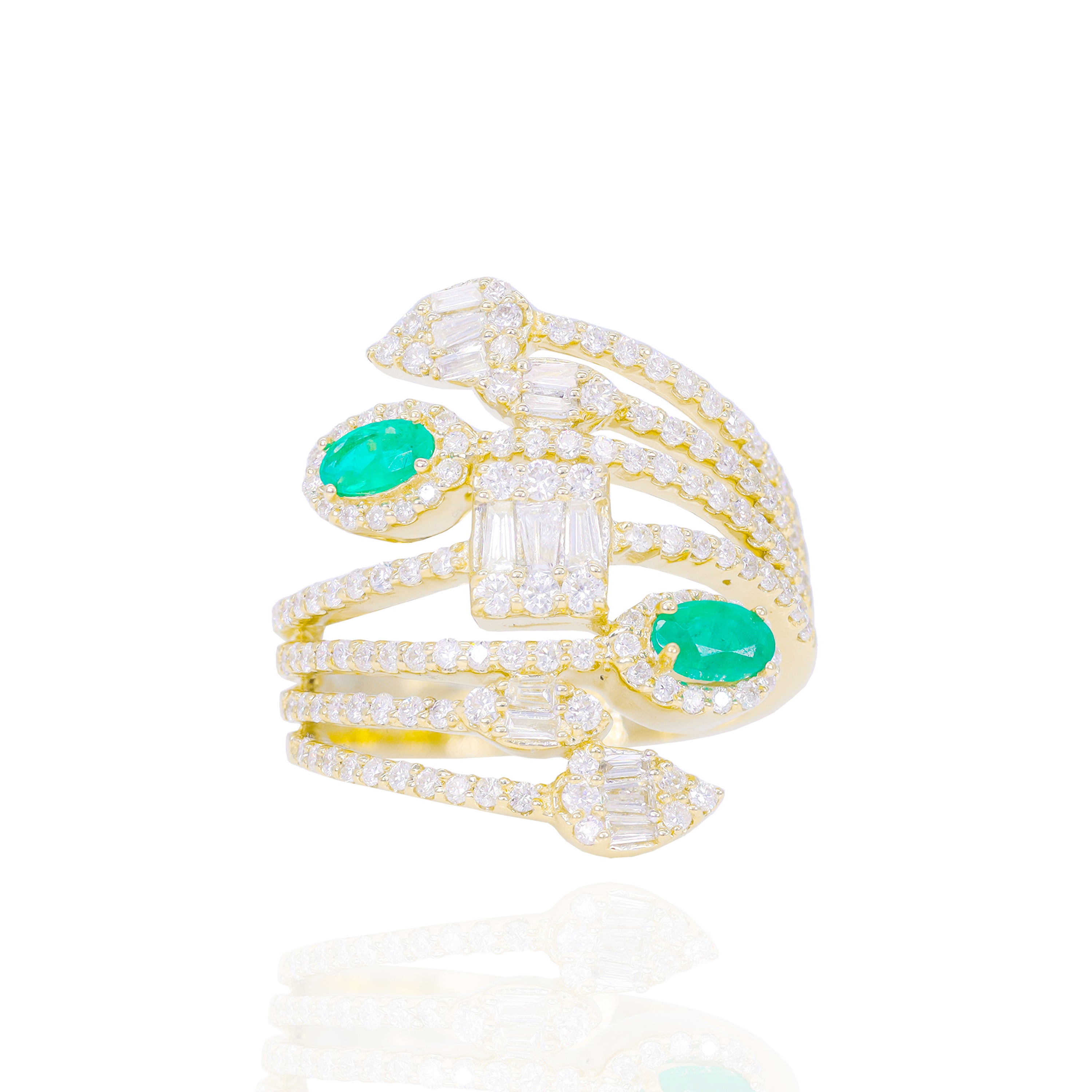 Stacked Gemstone Diamond Cocktail Ring